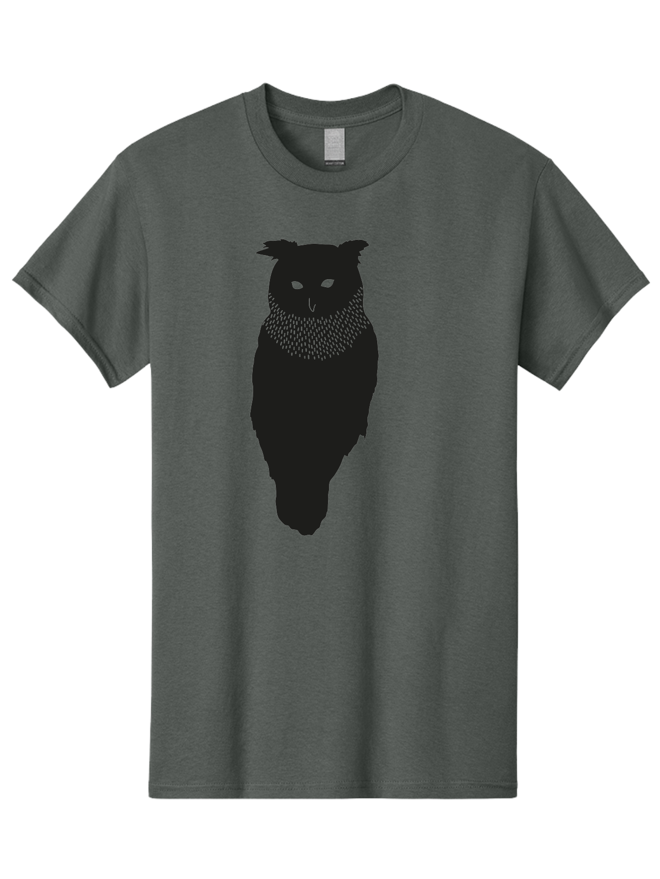 Owl-Silhouette Men'S Graphic Tee, 100% Cotton, Comfortable Casual Summer Wear, Machine Washable, Owl Silhouette, Black Owl, Glowing Eyes, Textured Feathers, Mysterious Animal, Nocturnal Bird, Wildlife Illustration, Symbolic Creature, Dark Art Aac224 13