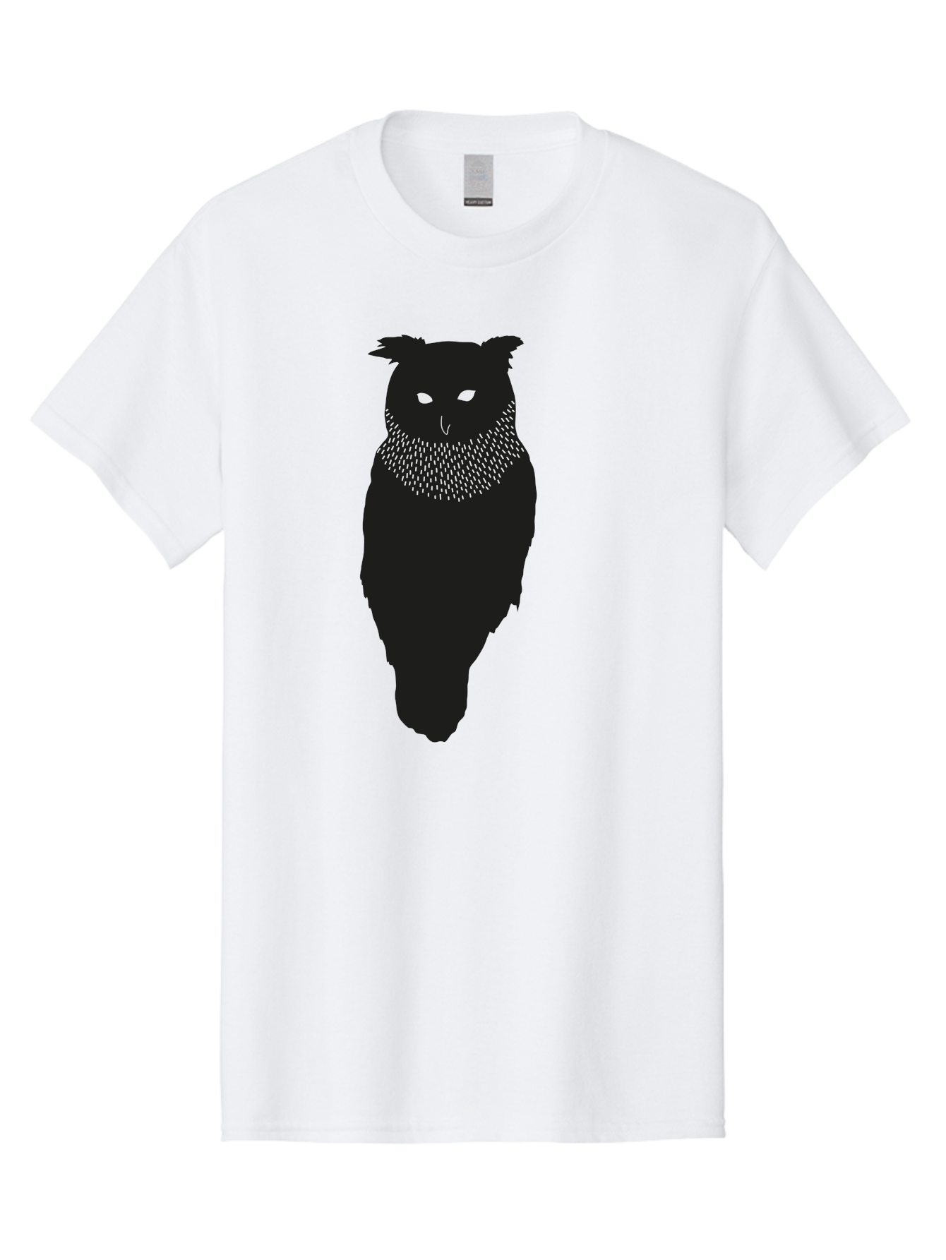 Owl-Silhouette Men'S Graphic Tee, 100% Cotton, Comfortable Casual Summer Wear, Machine Washable, Owl Silhouette, Black Owl, Glowing Eyes, Textured Feathers, Mysterious Animal, Nocturnal Bird, Wildlife Illustration, Symbolic Creature, Dark Art Aac224 17