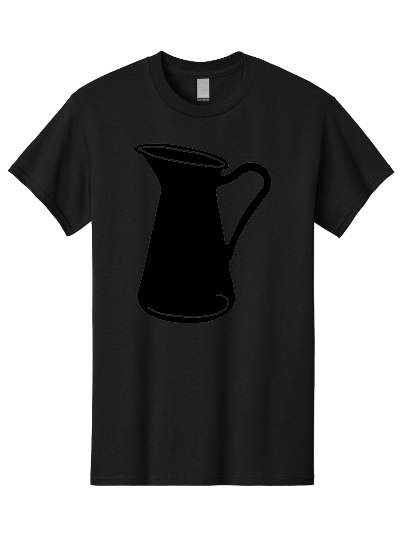 Pitcher Men'S Graphic Tee, 100% Cotton, Comfortable Casual Summer Wear, Machine Washable, Pitcher Silhouette, Minimalist Design, Coffee Pitcher, Jug, Single Handle, Simple Shape, Modern Illustration, Black And Green Aac226 17