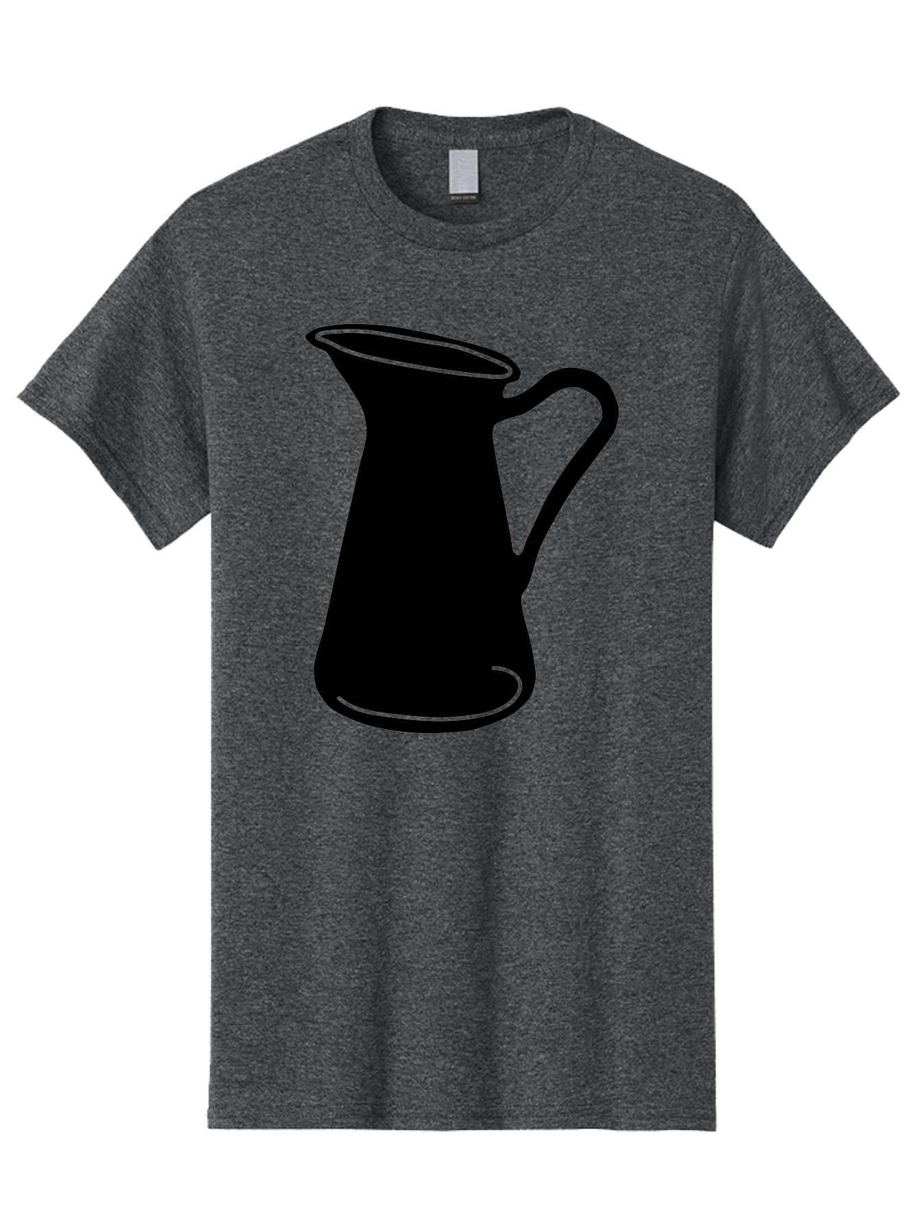 Pitcher Men'S Graphic Tee, 100% Cotton, Comfortable Casual Summer Wear, Machine Washable, Pitcher Silhouette, Minimalist Design, Coffee Pitcher, Jug, Single Handle, Simple Shape, Modern Illustration, Black And Green Aac226 25