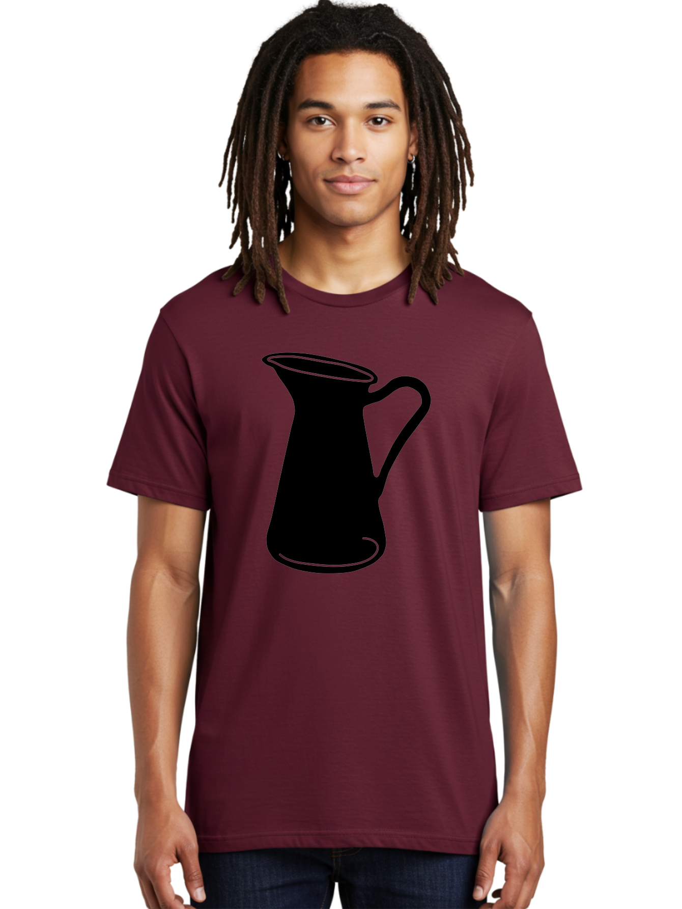 Pitcher Men'S Graphic Tee, 100% Cotton, Comfortable Casual Summer Wear, Machine Washable, Pitcher Silhouette, Minimalist Design, Coffee Pitcher, Jug, Single Handle, Simple Shape, Modern Illustration, Black And Green Aac226 4