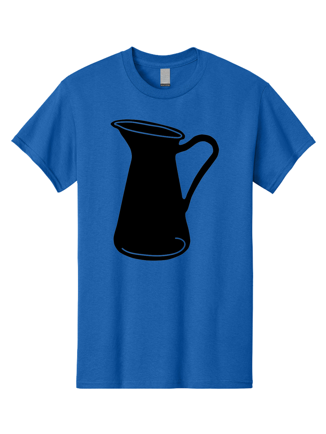 Pitcher Men'S Graphic Tee, 100% Cotton, Comfortable Casual Summer Wear, Machine Washable, Pitcher Silhouette, Minimalist Design, Coffee Pitcher, Jug, Single Handle, Simple Shape, Modern Illustration, Black And Green Aac226 5