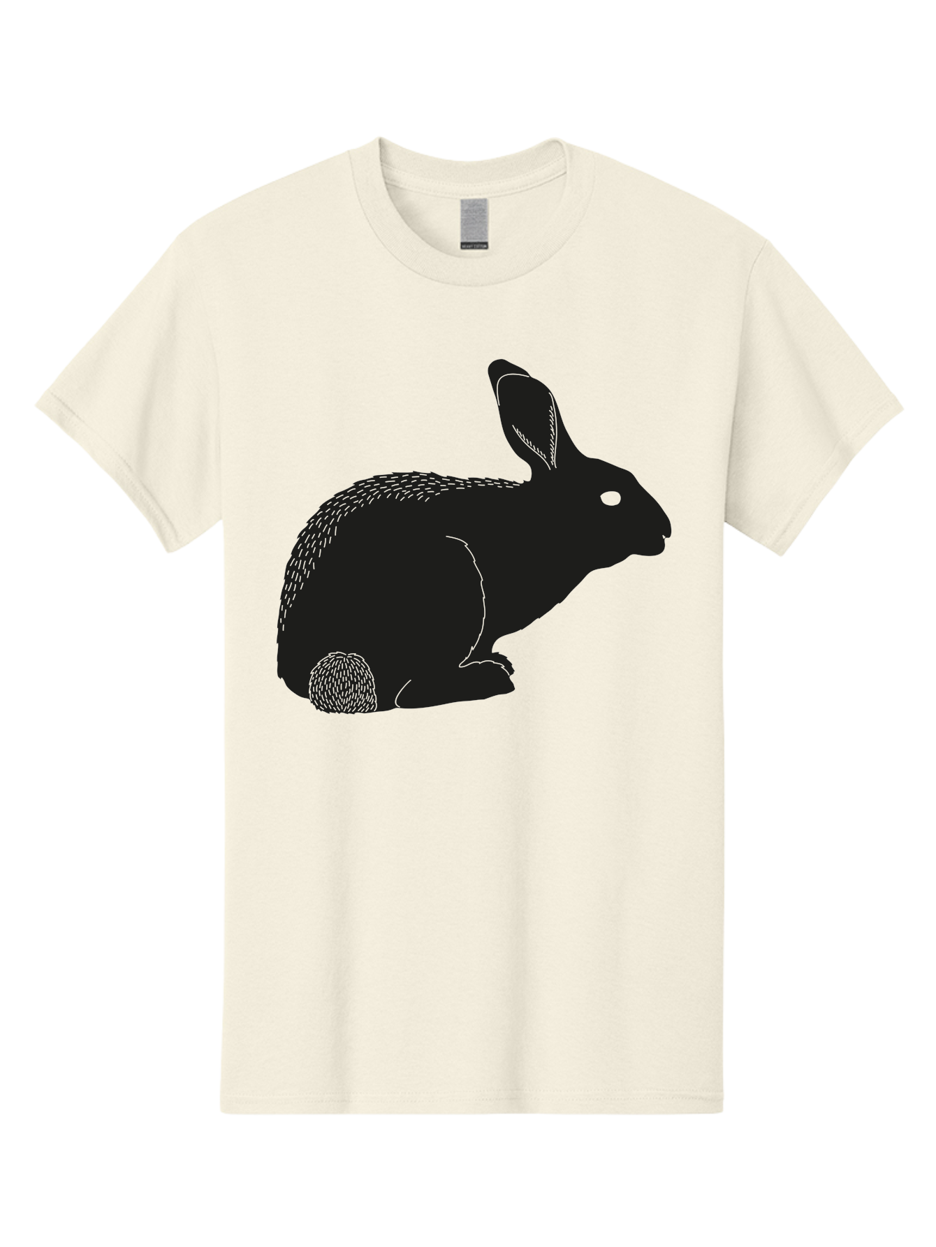 Rabbit Men'S Graphic Tee, 100% Cotton, Comfortable Casual Summer Wear, Machine Washable, Rabbit Silhouette, Simple Illustration, Black Rabbit, Cute Bunny, Side Profile, Cartoon Style, Minimal Design, Easter Symbol, Rabbit Graphics Aac231 29