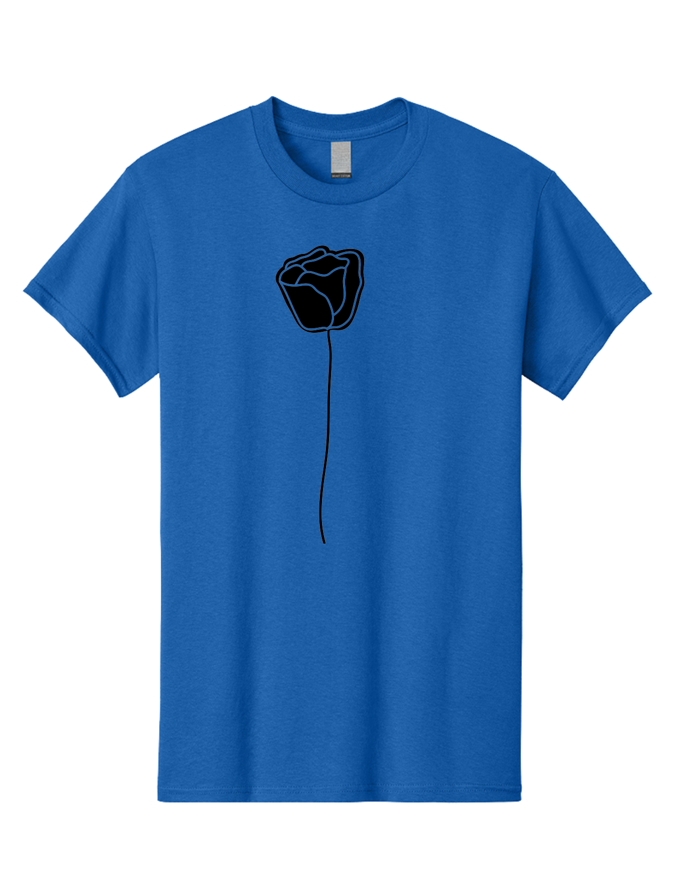 Rose-Illustration Men'S Graphic Tee, 100% Cotton, Comfortable Casual Summer Wear, Machine Washable, Black Rose Silhouette, Simple Line Art, Minimalist Design, Elegant Flower, Symbolic Rose, Modern Illustration, Bold Graphics Aac232 13