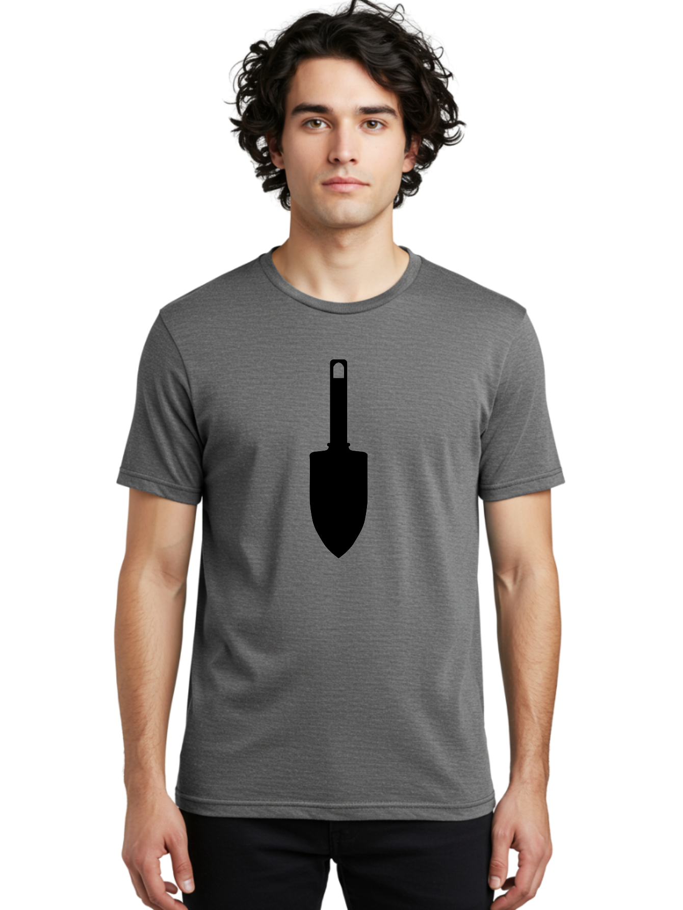 Trowel Men'S Graphic Tee, 100% Cotton, Comfortable Casual Summer Wear, Machine Washable, Gardening Tool, Trowel Silhouette, Digging Equipment, Garden Shovel, Landscaping Icon, Black Silhouette Aac243 10