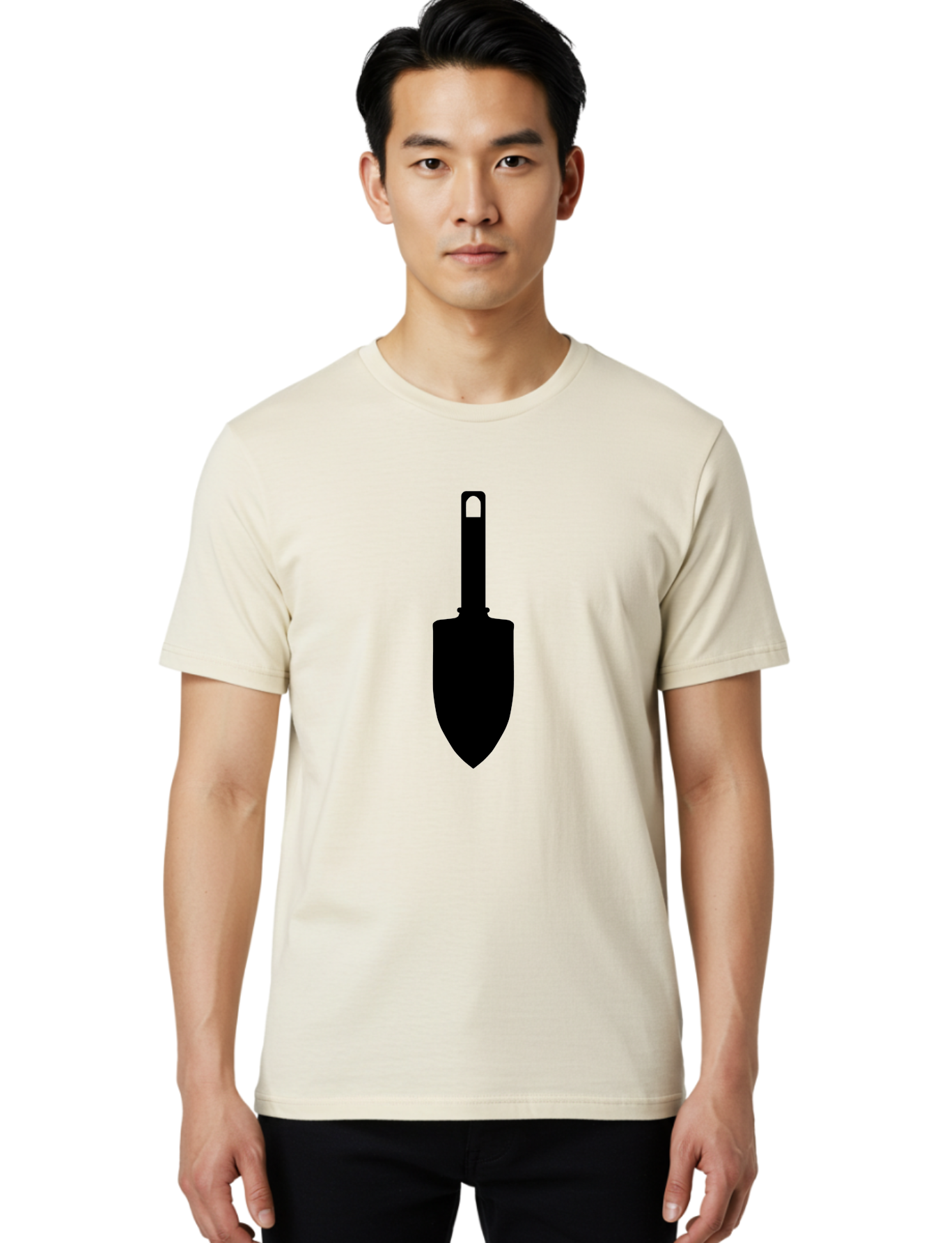 Trowel Men'S Graphic Tee, 100% Cotton, Comfortable Casual Summer Wear, Machine Washable, Gardening Tool, Trowel Silhouette, Digging Equipment, Garden Shovel, Landscaping Icon, Black Silhouette Aac243 6