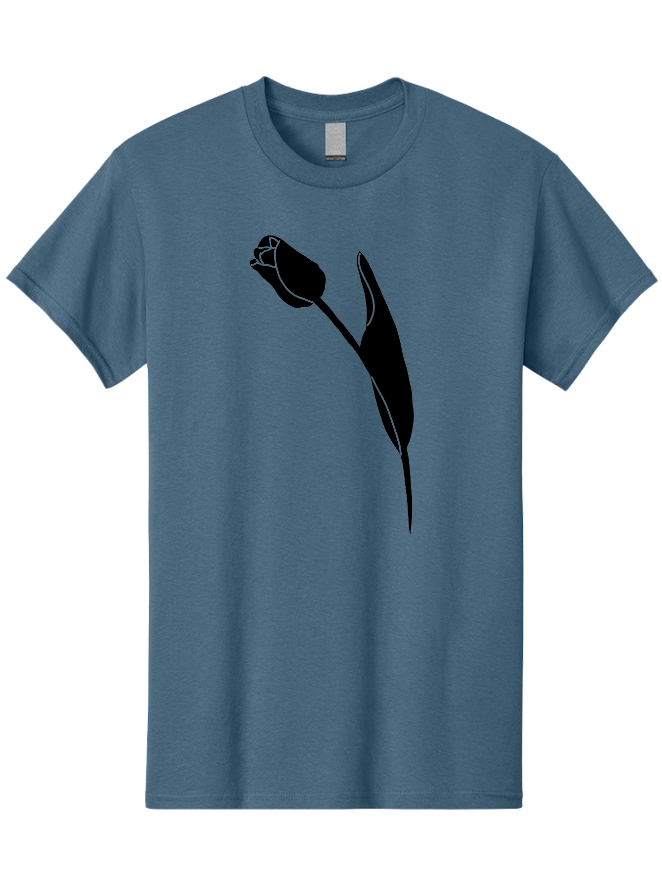 Tulip-Silhouette-1 Men'S Graphic Tee, 100% Cotton, Comfortable Casual Summer Wear, Machine Washable, Tulip Silhouette, Flower Graphic, Minimalist Design, Simple Shapes, Elegant Illustration, Floral Motif, Budding Flower Aac244 7
