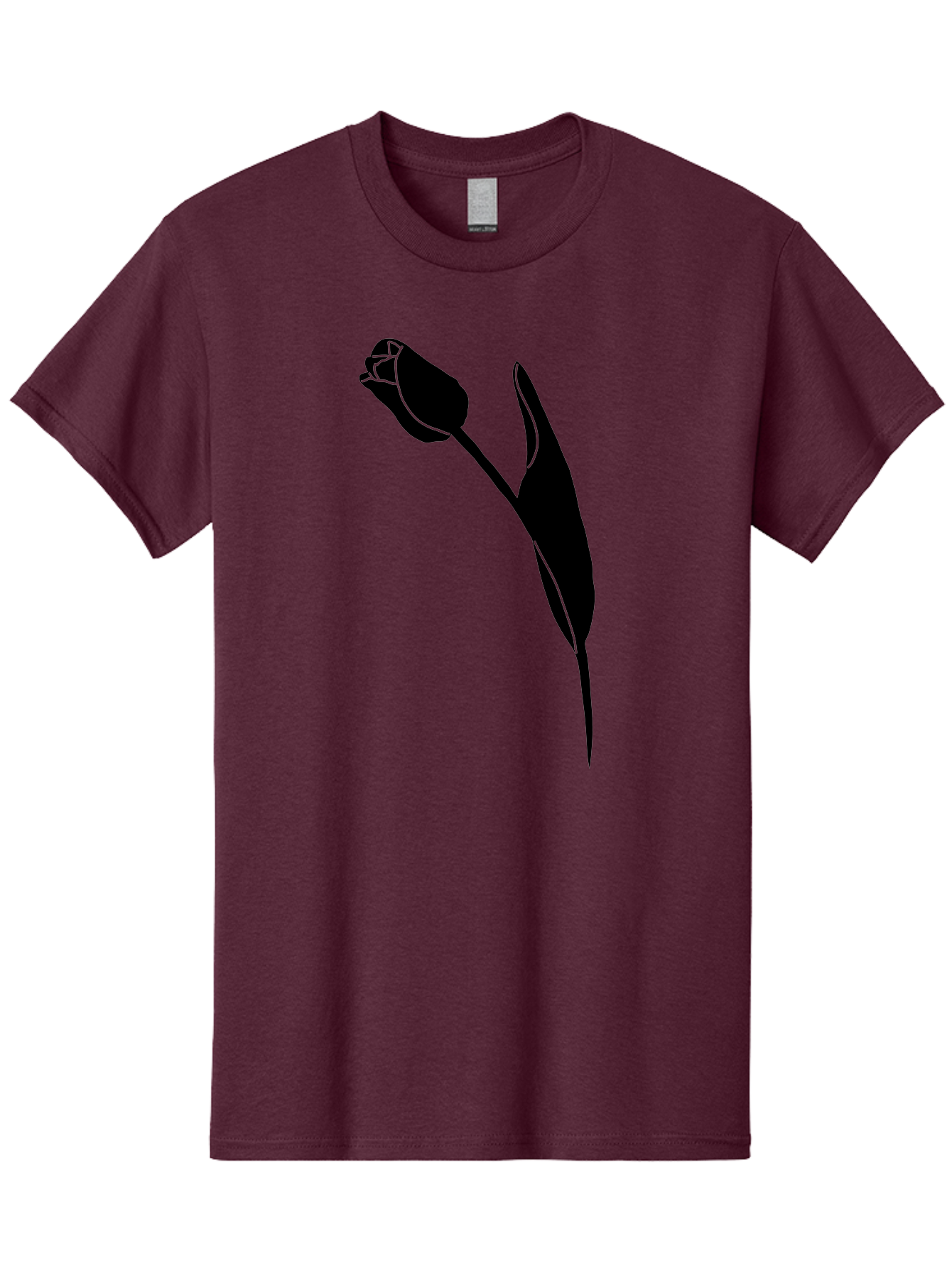 Tulip-Silhouette-1 Men'S Graphic Tee, 100% Cotton, Comfortable Casual Summer Wear, Machine Washable, Tulip Silhouette, Flower Graphic, Minimalist Design, Simple Shapes, Elegant Illustration, Floral Motif, Budding Flower Aac244 3