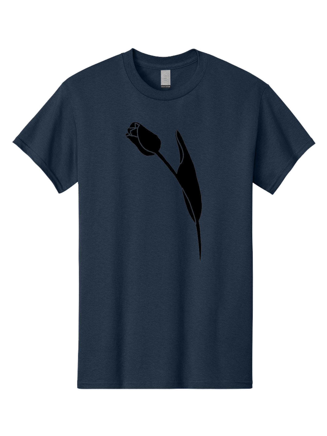 Tulip-Silhouette-1 Men'S Graphic Tee, 100% Cotton, Comfortable Casual Summer Wear, Machine Washable, Tulip Silhouette, Flower Graphic, Minimalist Design, Simple Shapes, Elegant Illustration, Floral Motif, Budding Flower Aac244 23