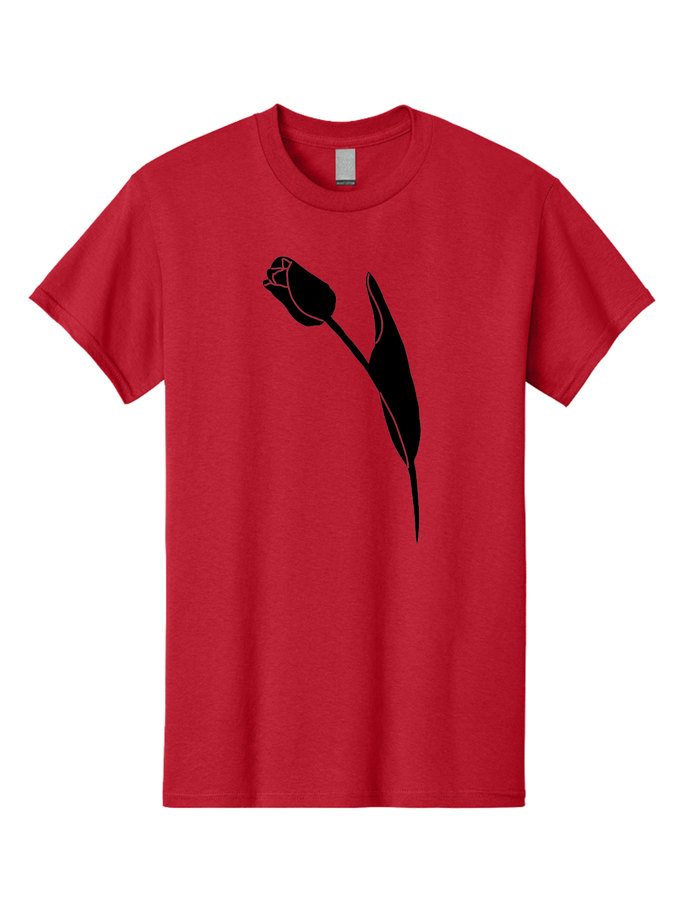 Tulip-Silhouette-1 Men'S Graphic Tee, 100% Cotton, Comfortable Casual Summer Wear, Machine Washable, Tulip Silhouette, Flower Graphic, Minimalist Design, Simple Shapes, Elegant Illustration, Floral Motif, Budding Flower Aac244 17