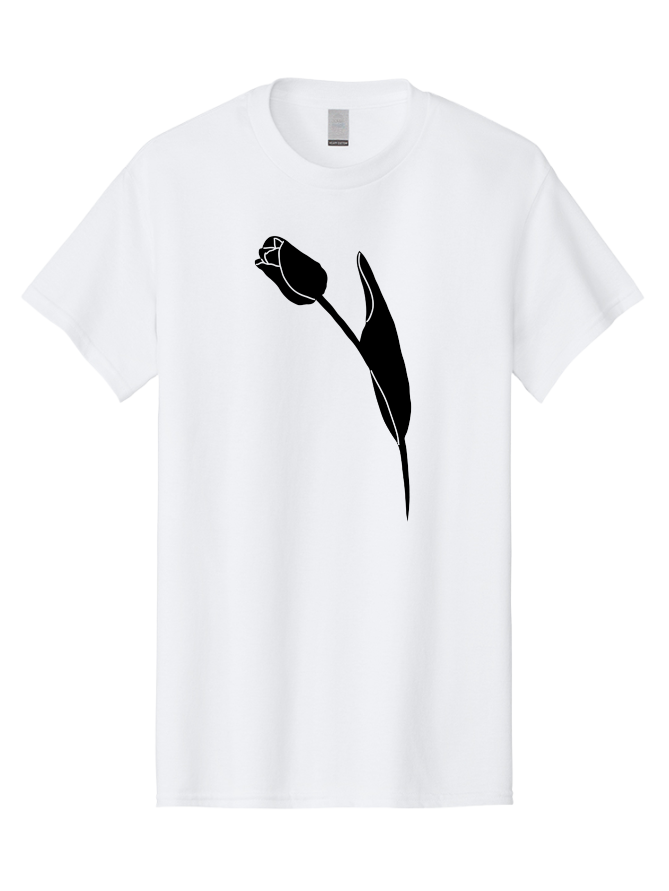 Tulip-Silhouette-1 Men'S Graphic Tee, 100% Cotton, Comfortable Casual Summer Wear, Machine Washable, Tulip Silhouette, Flower Graphic, Minimalist Design, Simple Shapes, Elegant Illustration, Floral Motif, Budding Flower Aac244 11