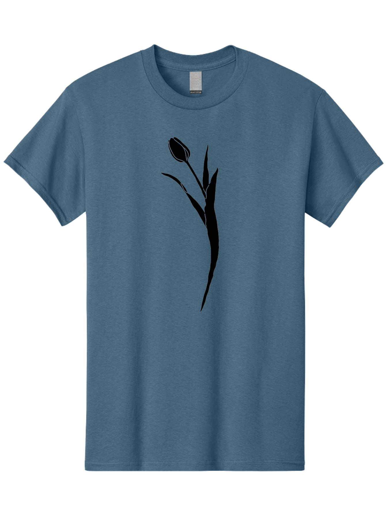 Tulip Men'S Graphic Tee, 100% Cotton, Comfortable Casual Summer Wear, Machine Washable, Tulip Silhouette, Black Flower, Minimalist Design, Simple Graphics, Floral Motif, Elegant Shape, Closed Bloom, Botanical Illustration Aac246 15