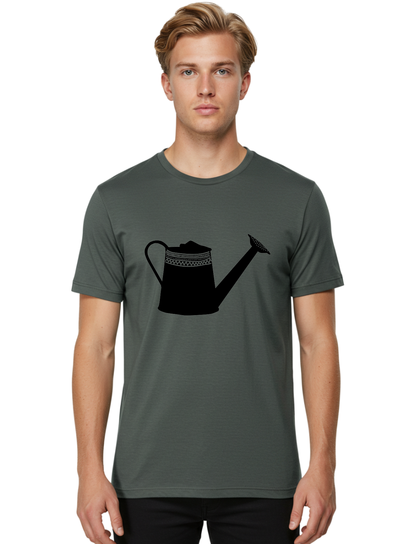 Watering-Can Men'S Graphic Tee, 100% Cotton, Comfortable Casual Summer Wear, Machine Washable, Watering Can, Gardening Tools, Nursery Equipment, Decorative Patterns, Geometric Designs, Garden Care, Plant Watering Aac248 30