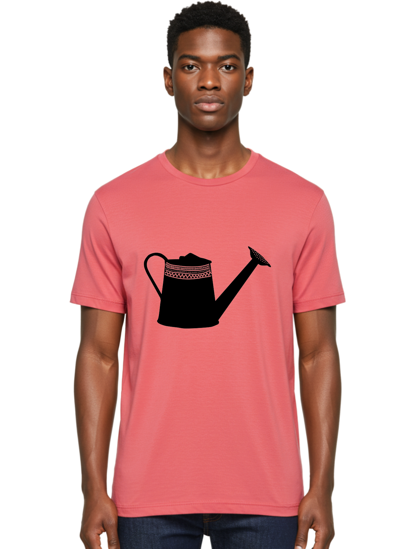Watering-Can Men'S Graphic Tee, 100% Cotton, Comfortable Casual Summer Wear, Machine Washable, Watering Can, Gardening Tools, Nursery Equipment, Decorative Patterns, Geometric Designs, Garden Care, Plant Watering Aac248 20