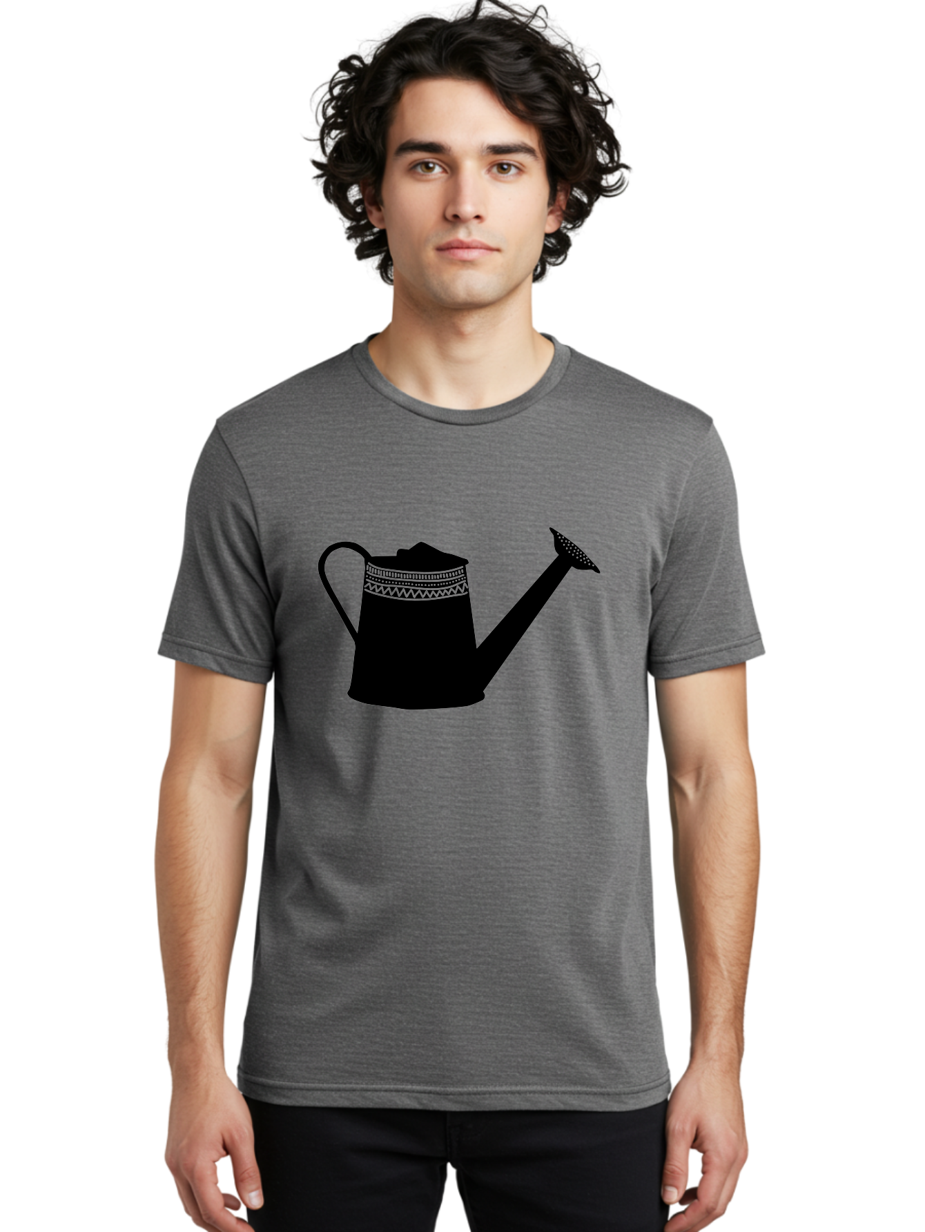 Watering-Can Men'S Graphic Tee, 100% Cotton, Comfortable Casual Summer Wear, Machine Washable, Watering Can, Gardening Tools, Nursery Equipment, Decorative Patterns, Geometric Designs, Garden Care, Plant Watering Aac248 26