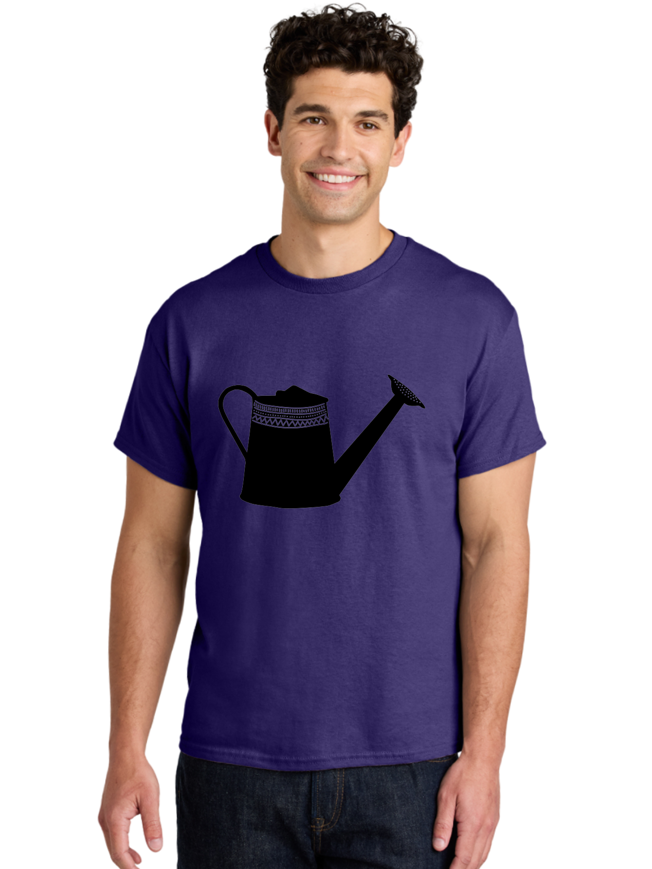 Watering-Can Men'S Graphic Tee, 100% Cotton, Comfortable Casual Summer Wear, Machine Washable, Watering Can, Gardening Tools, Nursery Equipment, Decorative Patterns, Geometric Designs, Garden Care, Plant Watering Aac248 24