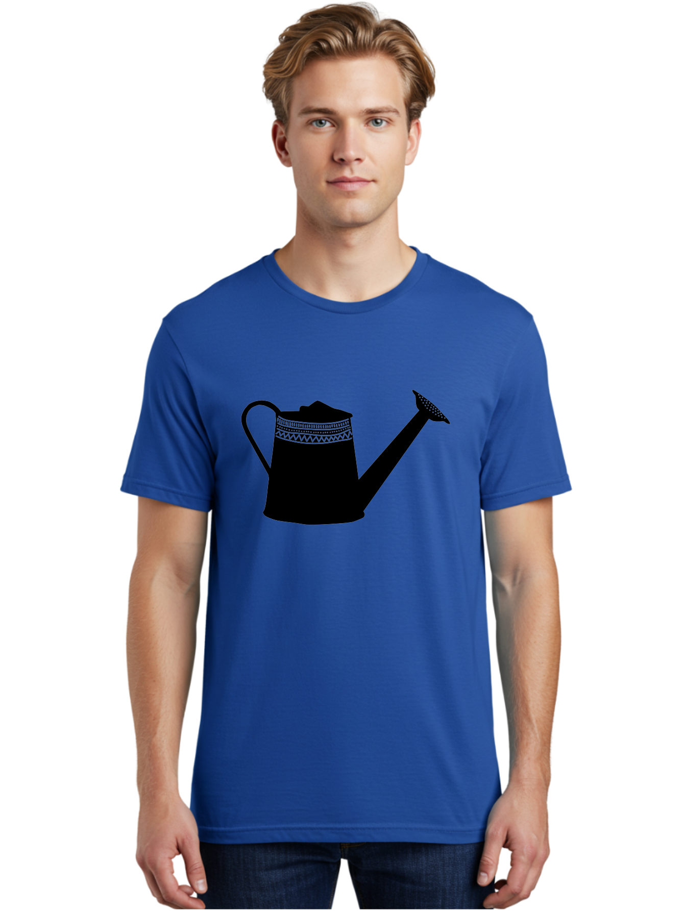 Watering-Can Men'S Graphic Tee, 100% Cotton, Comfortable Casual Summer Wear, Machine Washable, Watering Can, Gardening Tools, Nursery Equipment, Decorative Patterns, Geometric Designs, Garden Care, Plant Watering Aac248 4