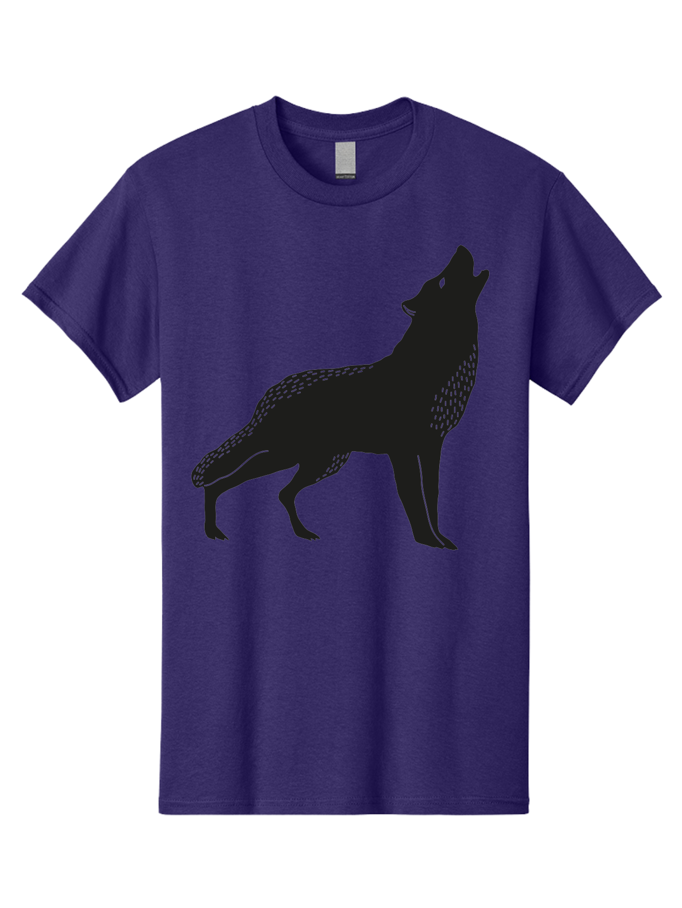 Wolf-Silhouette Men'S Graphic Tee, 100% Cotton, Comfortable Casual Summer Wear, Machine Washable, Wolf Silhouette, Howling At The Moon, Wildlife Art, Animal Graphics, Wild Animal, Abstract Design Aac249 1