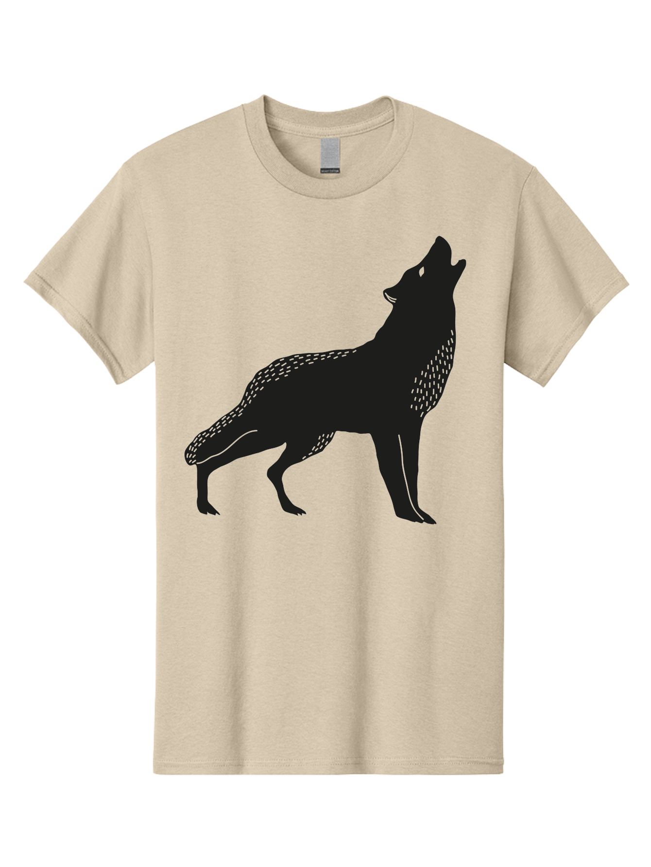 Wolf-Silhouette Men'S Graphic Tee, 100% Cotton, Comfortable Casual Summer Wear, Machine Washable, Wolf Silhouette, Howling At The Moon, Wildlife Art, Animal Graphics, Wild Animal, Abstract Design Aac249 13