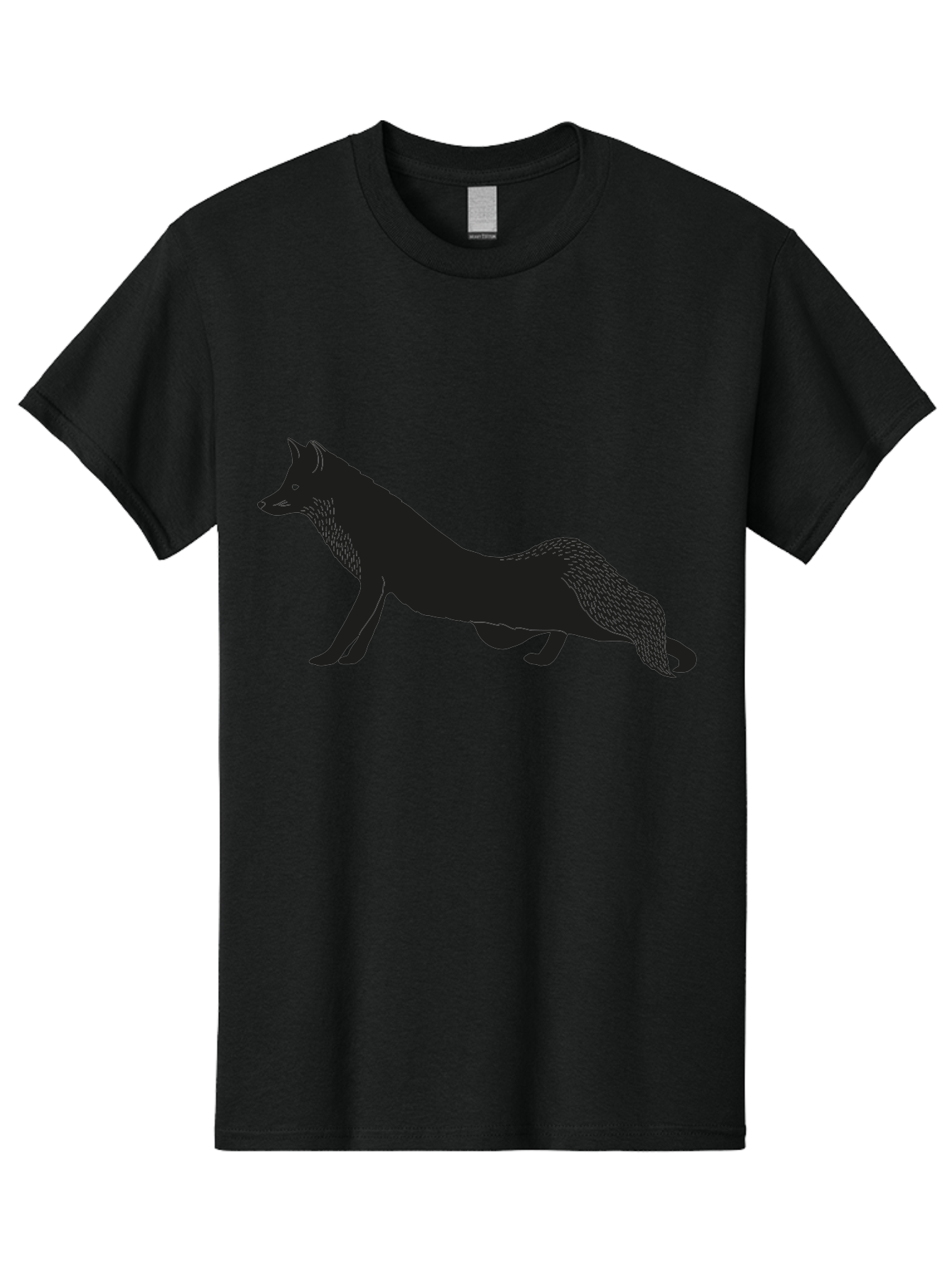 Wolf Men'S Graphic Tee, 100% Cotton, Comfortable Casual Summer Wear, Machine Washable, Black Fox Silhouette, Wild Animal, Wildlife, Nature, Furry Creature, Forest Dweller, Sharp Features, Minimalist Design Aac250 7