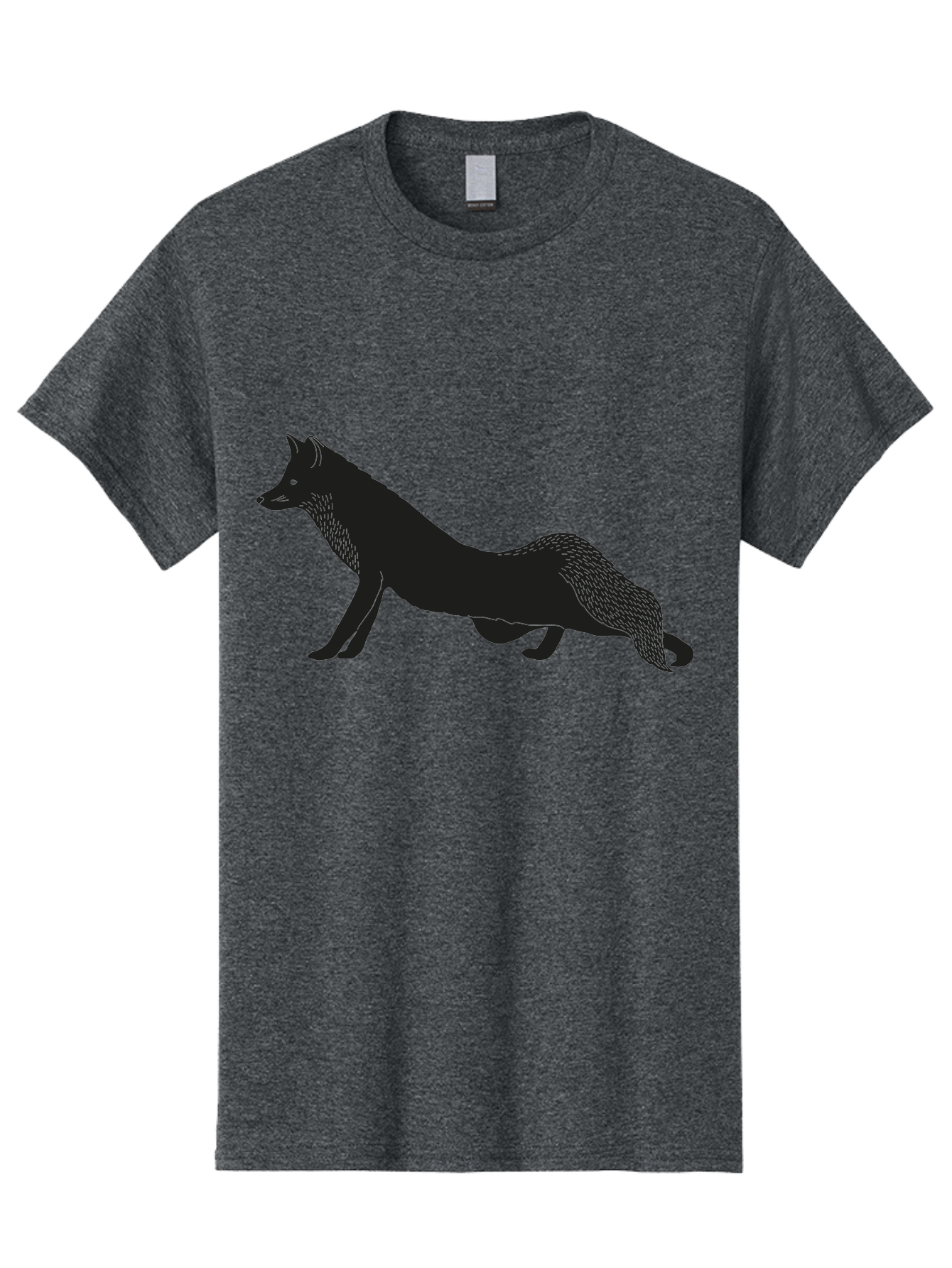 Wolf Men'S Graphic Tee, 100% Cotton, Comfortable Casual Summer Wear, Machine Washable, Black Fox Silhouette, Wild Animal, Wildlife, Nature, Furry Creature, Forest Dweller, Sharp Features, Minimalist Design Aac250 5