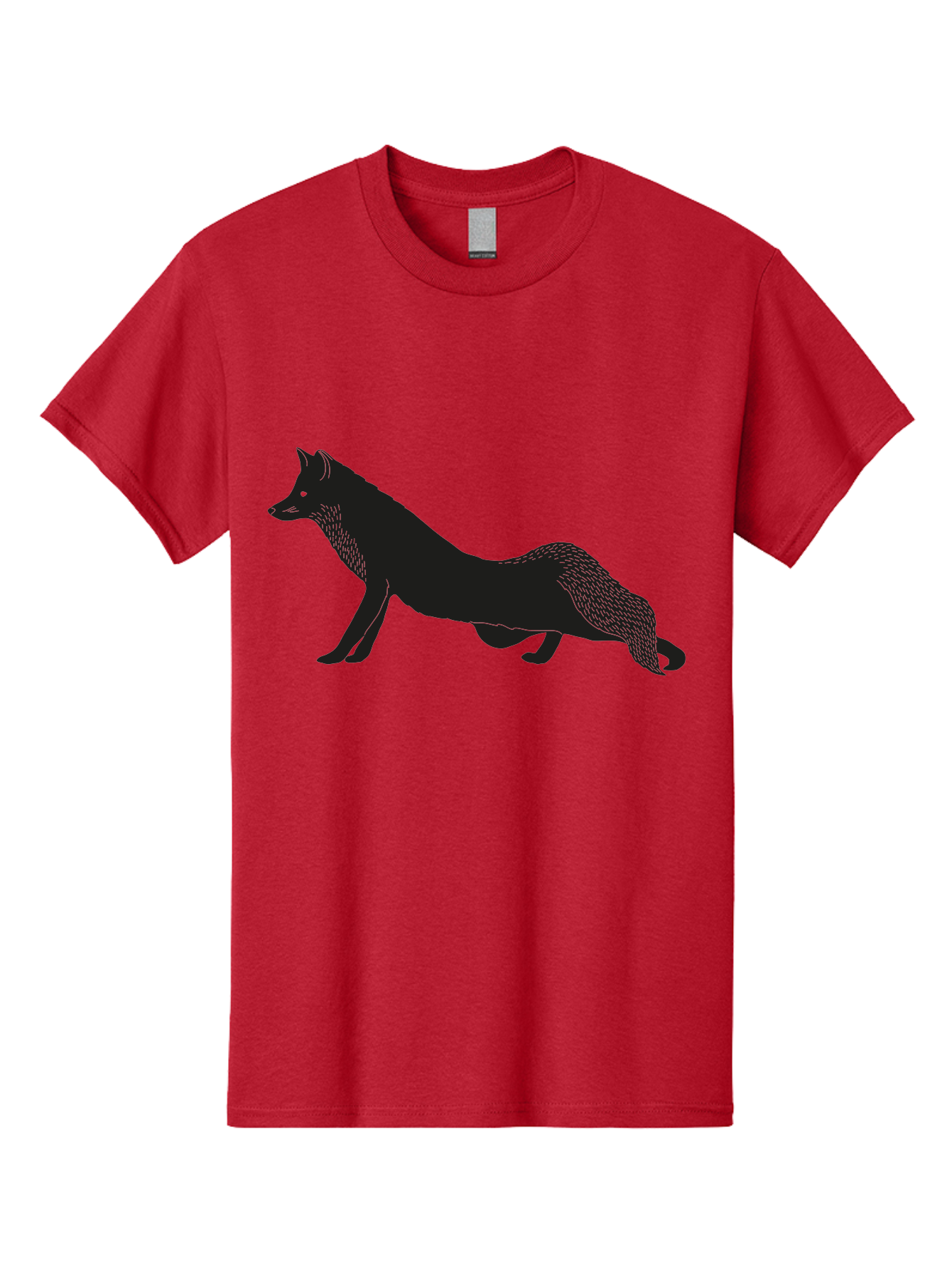 Wolf Men'S Graphic Tee, 100% Cotton, Comfortable Casual Summer Wear, Machine Washable, Black Fox Silhouette, Wild Animal, Wildlife, Nature, Furry Creature, Forest Dweller, Sharp Features, Minimalist Design Aac250 11