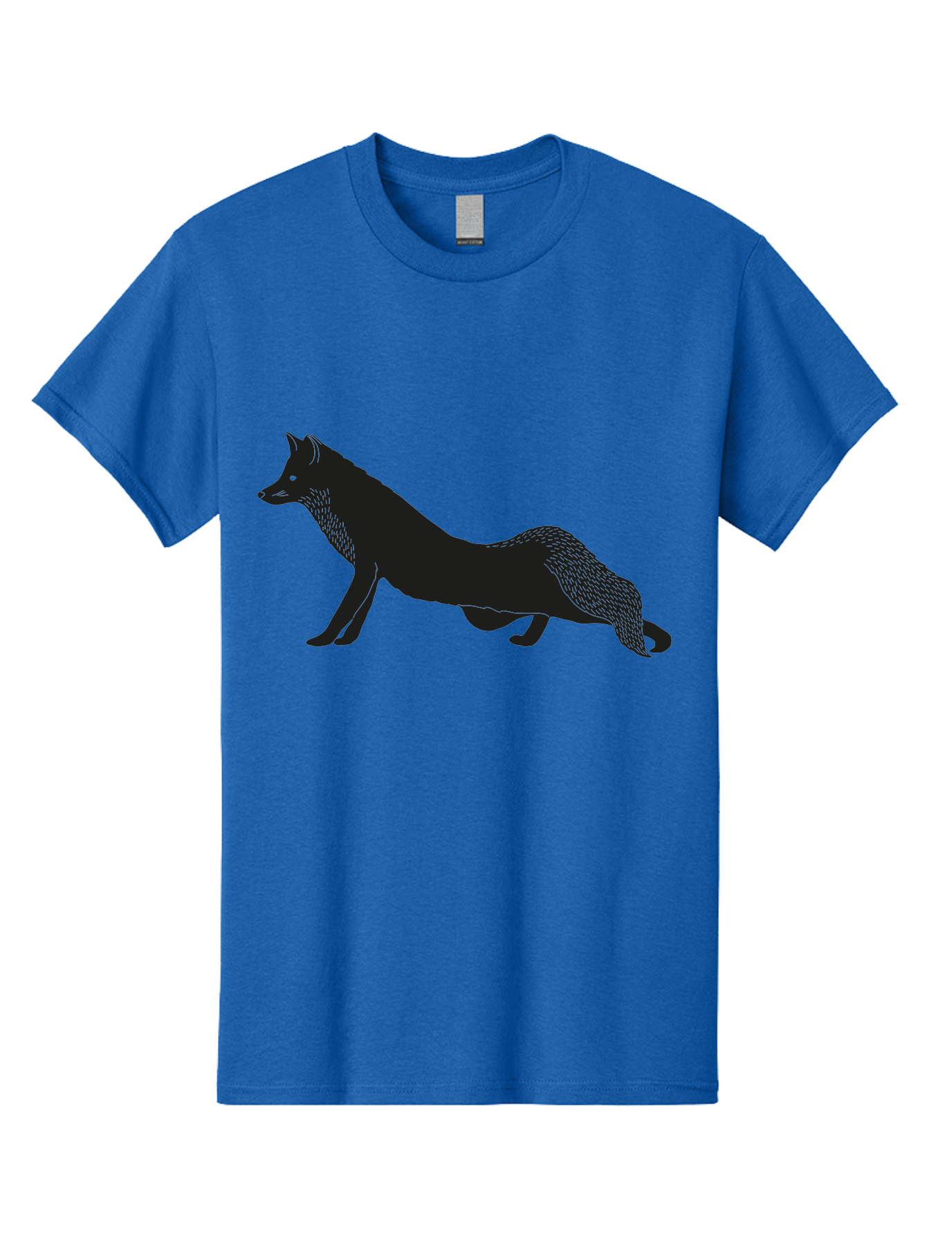 Wolf Men'S Graphic Tee, 100% Cotton, Comfortable Casual Summer Wear, Machine Washable, Black Fox Silhouette, Wild Animal, Wildlife, Nature, Furry Creature, Forest Dweller, Sharp Features, Minimalist Design Aac250 23