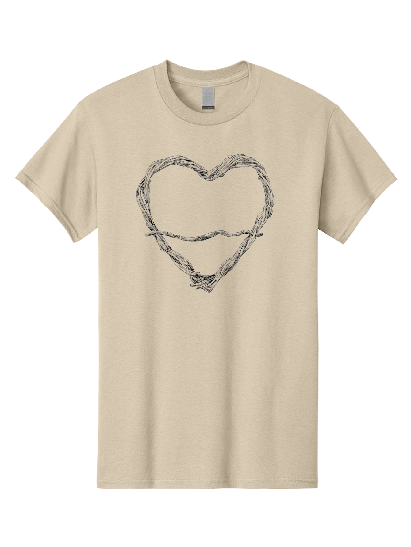 Barbed-Wire-Heart Men'S Graphic Tee, 100% Cotton, Comfortable Casual Summer Wear, Machine Washable, Barbed Wire, Heart Shape, Twisted Metal, Symbolic Representation, Emotional Expression, Protest Art, Social Commentary, Edgy Design, Aac251 7