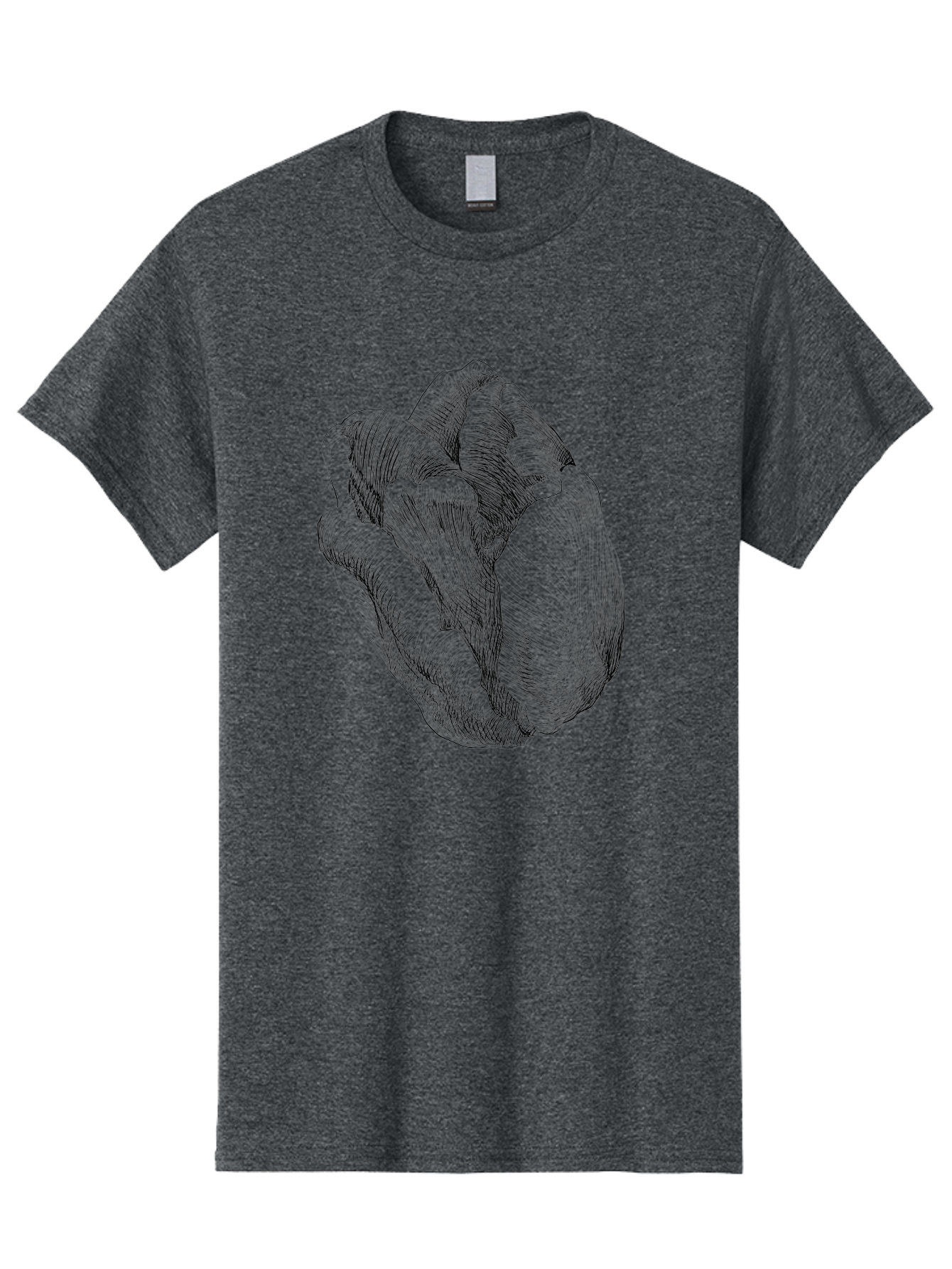 Fist Men'S Graphic Tee, 100% Cotton, Comfortable Casual Summer Wear, Machine Washable, Rosebud, Hand Drawn Illustration, Floral Art, Sketch Style, Elegant Design, Bold Lines, Minimalist Aesthetic, Symbolic Flower Aac256 1
