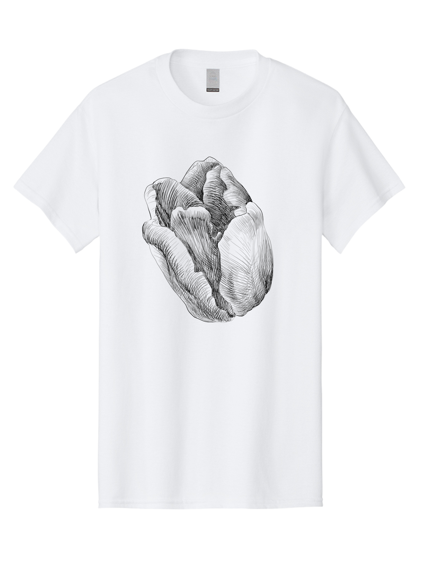 Fist Men'S Graphic Tee, 100% Cotton, Comfortable Casual Summer Wear, Machine Washable, Rosebud, Hand Drawn Illustration, Floral Art, Sketch Style, Elegant Design, Bold Lines, Minimalist Aesthetic, Symbolic Flower Aac256 23