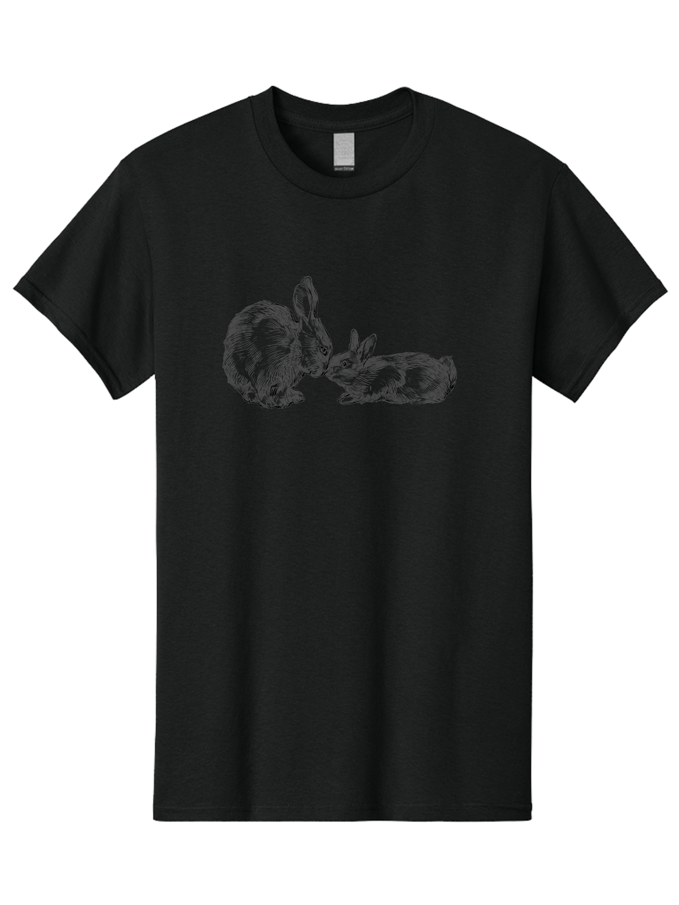Mother-Rabbit-And-Baby Men'S Graphic Tee, 100% Cotton, Comfortable Casual Summer Wear, Machine Washable, Mother Rabbit And Baby Rabbit, Adorable Illustration, Cute Bunny, Tender Moment, Rabbit Love, Easter Theme, Furry Friends, Animal Bonding Aac260 27