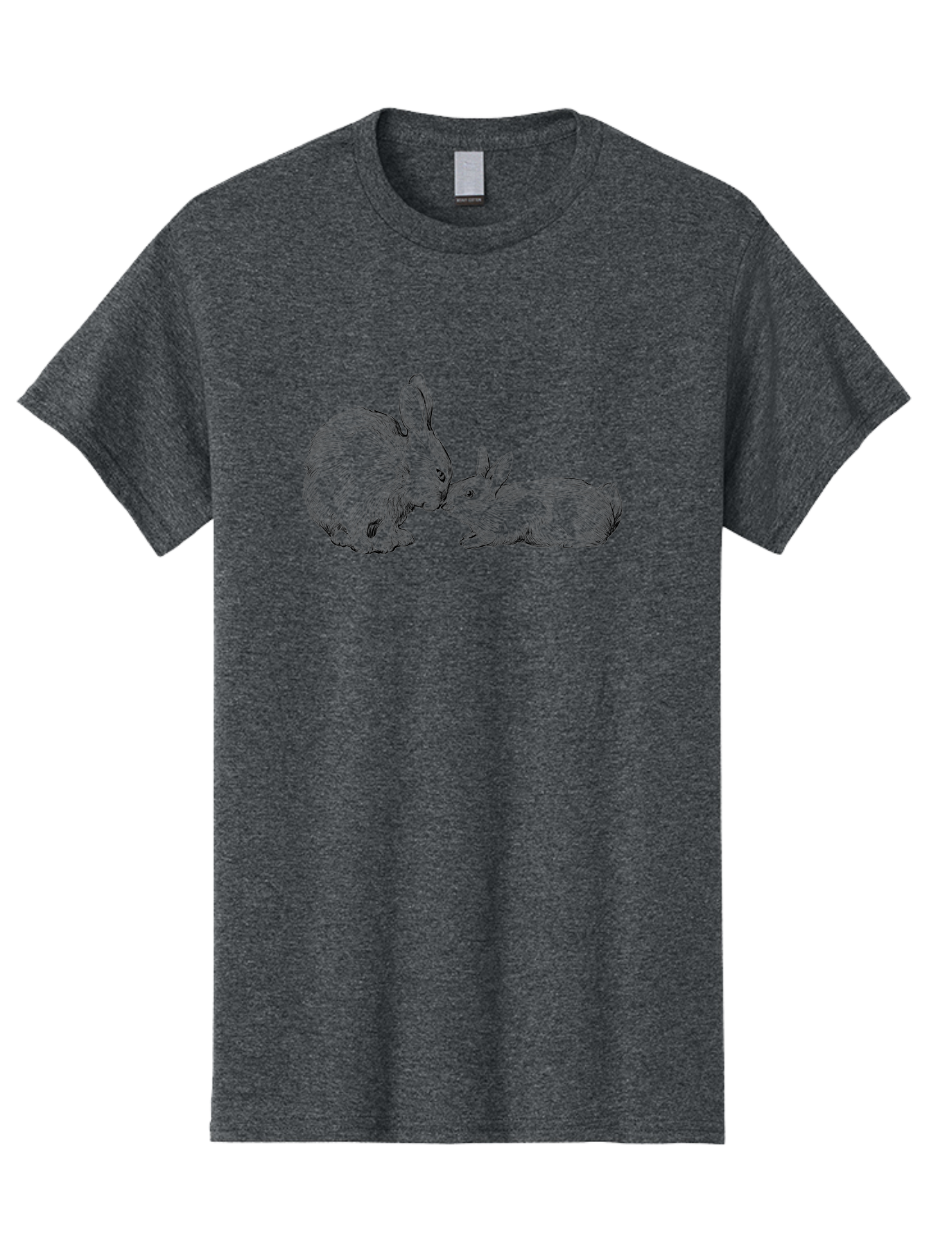Mother-Rabbit-And-Baby Men'S Graphic Tee, 100% Cotton, Comfortable Casual Summer Wear, Machine Washable, Mother Rabbit And Baby Rabbit, Adorable Illustration, Cute Bunny, Tender Moment, Rabbit Love, Easter Theme, Furry Friends, Animal Bonding Aac260 29