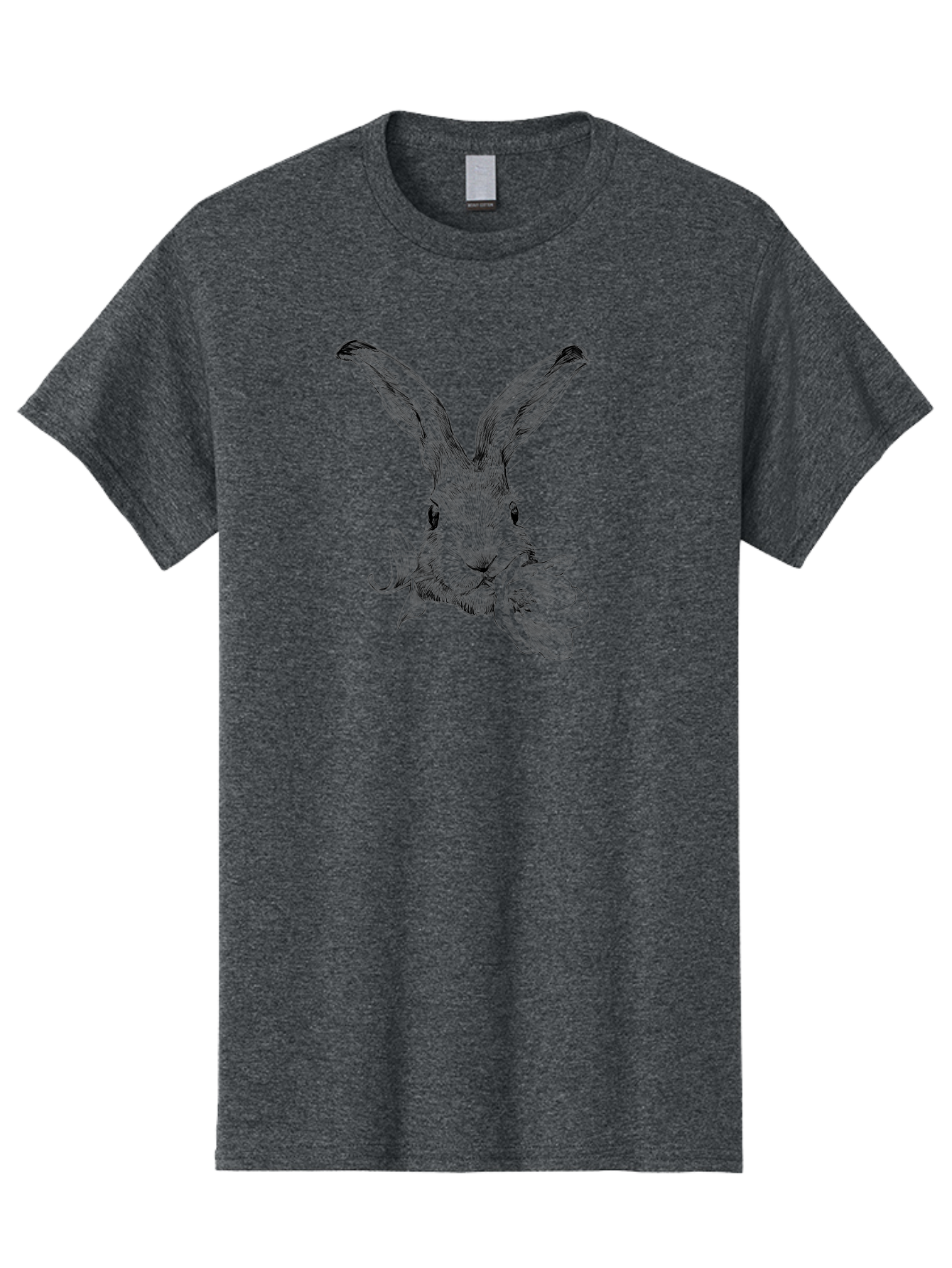 Rabbit-Eating-Flower Men'S Graphic Tee, 100% Cotton, Comfortable Casual Summer Wear, Machine Washable, Rabbit With Long Ears, Floral Theme, Whimsical Art, Spring Design, Cute Bunny, Flower Eater, Detailed Illustration, Rabbit Portrait, Aac264 13