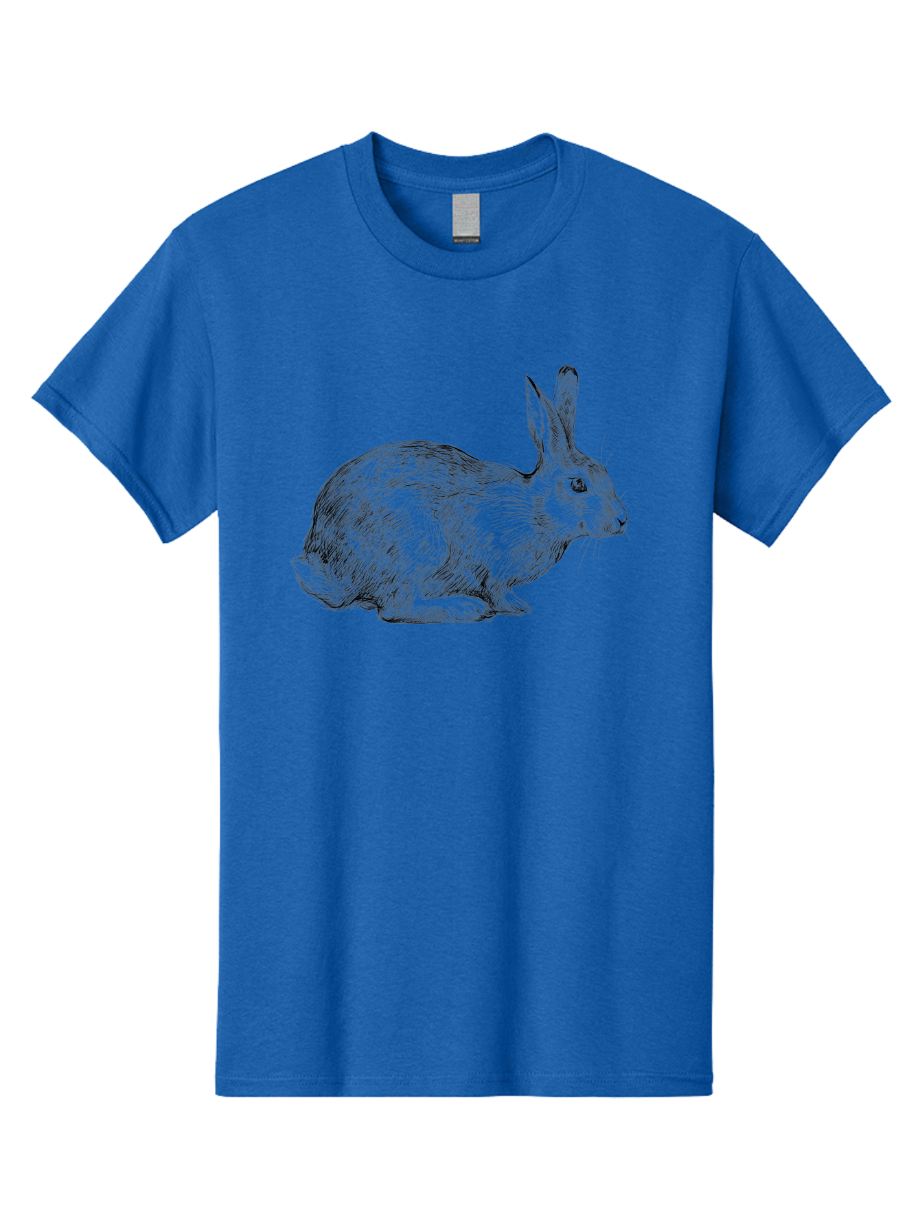 Rabbit-Illustration Men'S Graphic Tee, 100% Cotton, Comfortable Casual Summer Wear, Machine Washable, Detailed Illustration, Rabbit Art, Wildlife Graphics, Nature-Inspired Designs, Furry Creature, Sketch Style, Cute Animal, Whimsical Charm Aac266 21