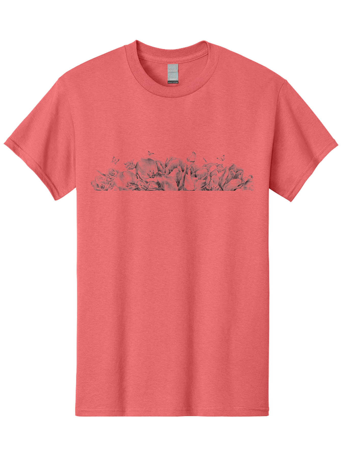 Roses-And-Butterflies Men'S Graphic Tee, 100% Cotton, Comfortable Casual Summer Wear, Machine Washable, Roses, Butterflies, Floral Arrangement, Elegant Flowers, Delicate Butterflies, Vintage Style, Romantic Ambiance, Floral Beauty, Aac273 1