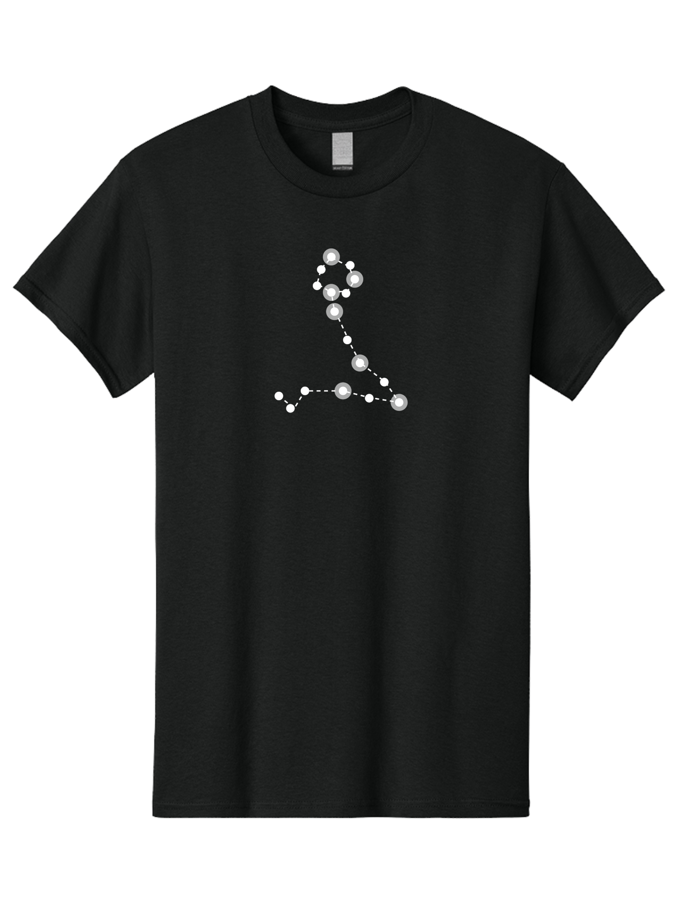 Constellation-4 Men'S Graphic Tee, 100% Cotton, Comfortable Casual Summer Wear, Machine Washable, Glowing White Number 7, Dotted Line Pattern, White Dots, Modern Design, Minimalist Style, Digital Art, Abstract Shape, Numeric Symbol Aac283 19