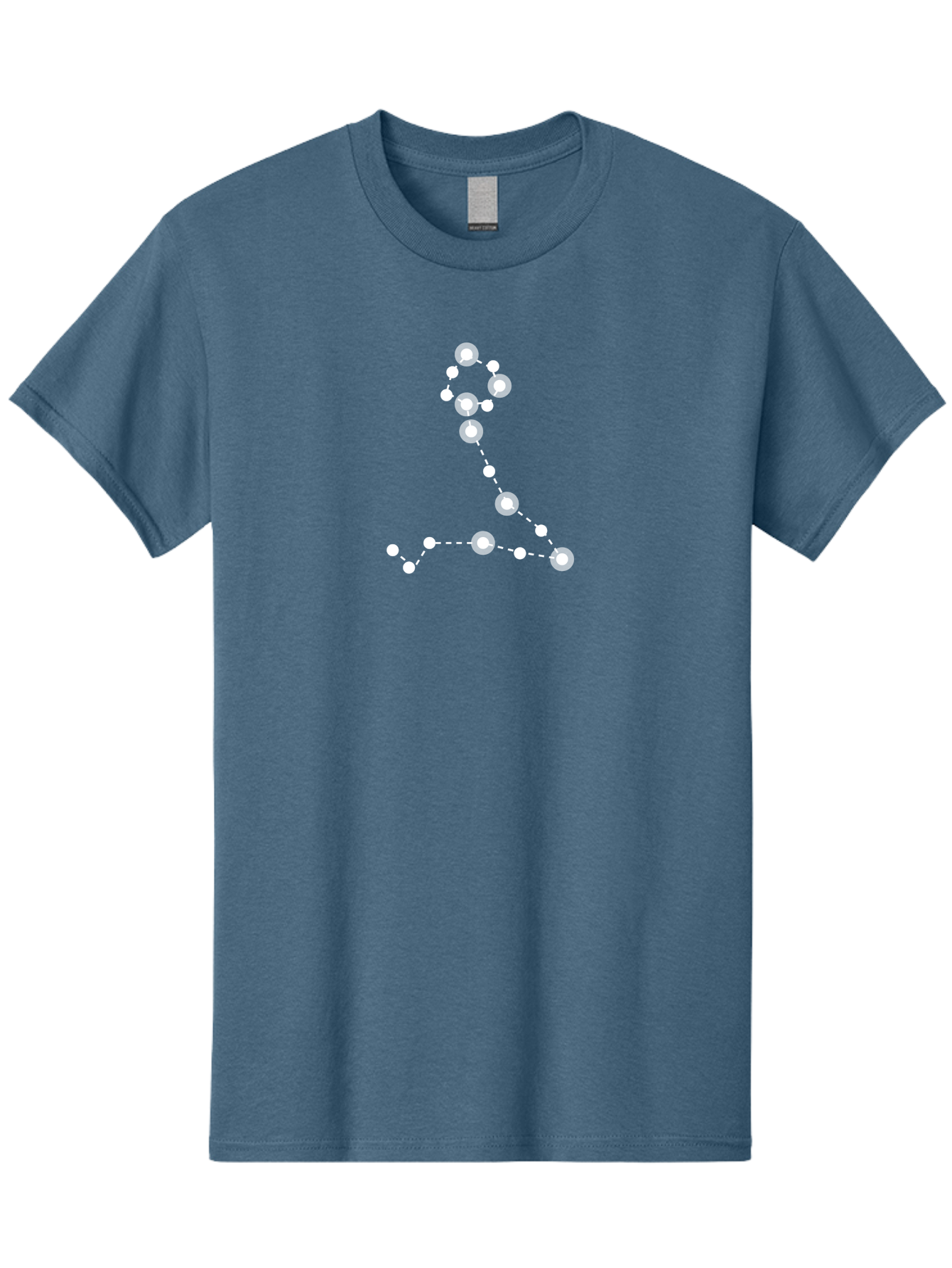 Constellation-4 Men'S Graphic Tee, 100% Cotton, Comfortable Casual Summer Wear, Machine Washable, Glowing White Number 7, Dotted Line Pattern, White Dots, Modern Design, Minimalist Style, Digital Art, Abstract Shape, Numeric Symbol Aac283 21