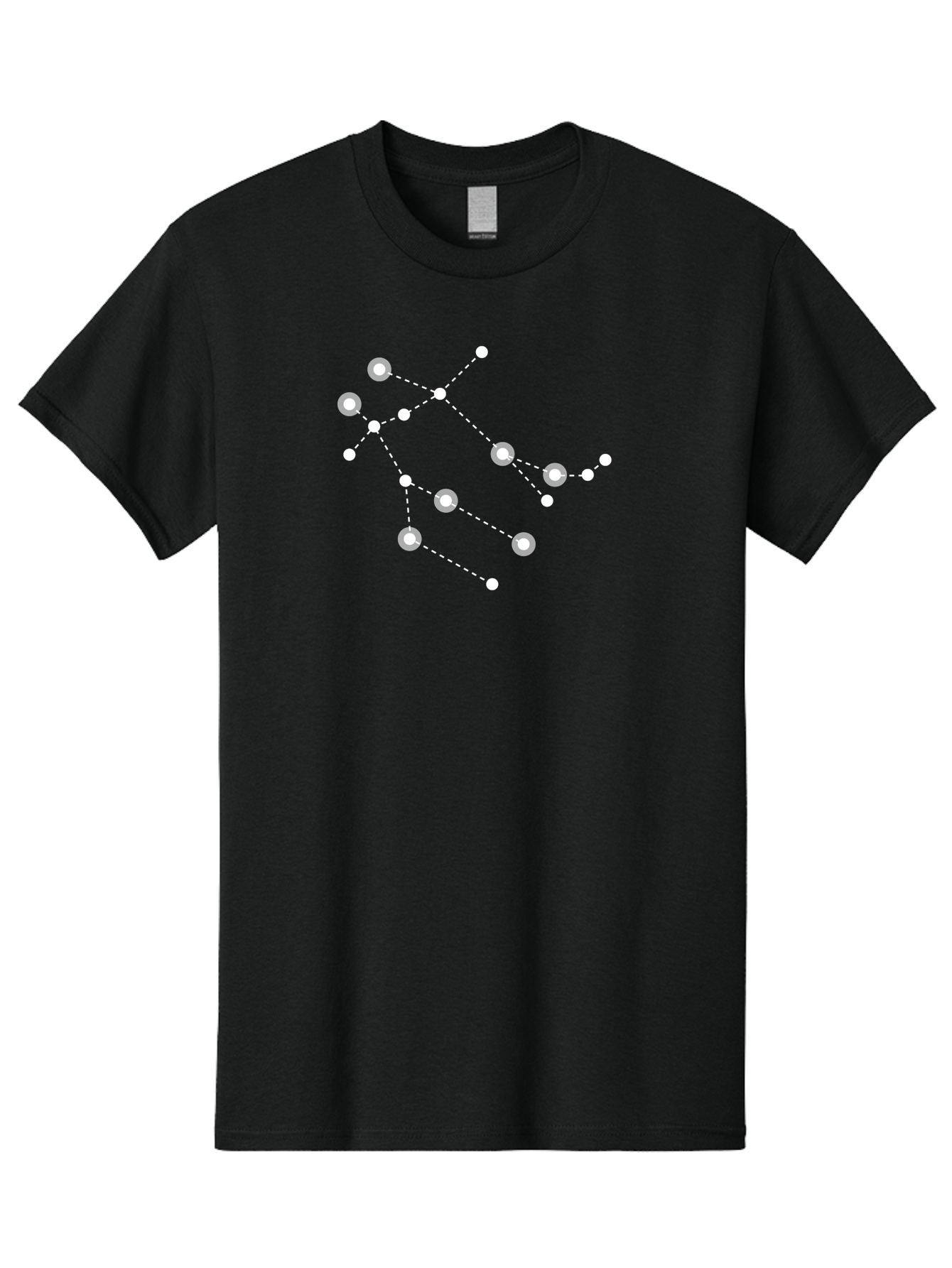 Constellation-Pattern-2 Men'S Graphic Tee, 100% Cotton, Comfortable Casual Summer Wear, Machine Washable, Constellation Pattern, Stars Connected By Dotted Lines, Glowing White Dots, Celestial Design, Night Sky, Astronomy, Space Theme, Aac286 15