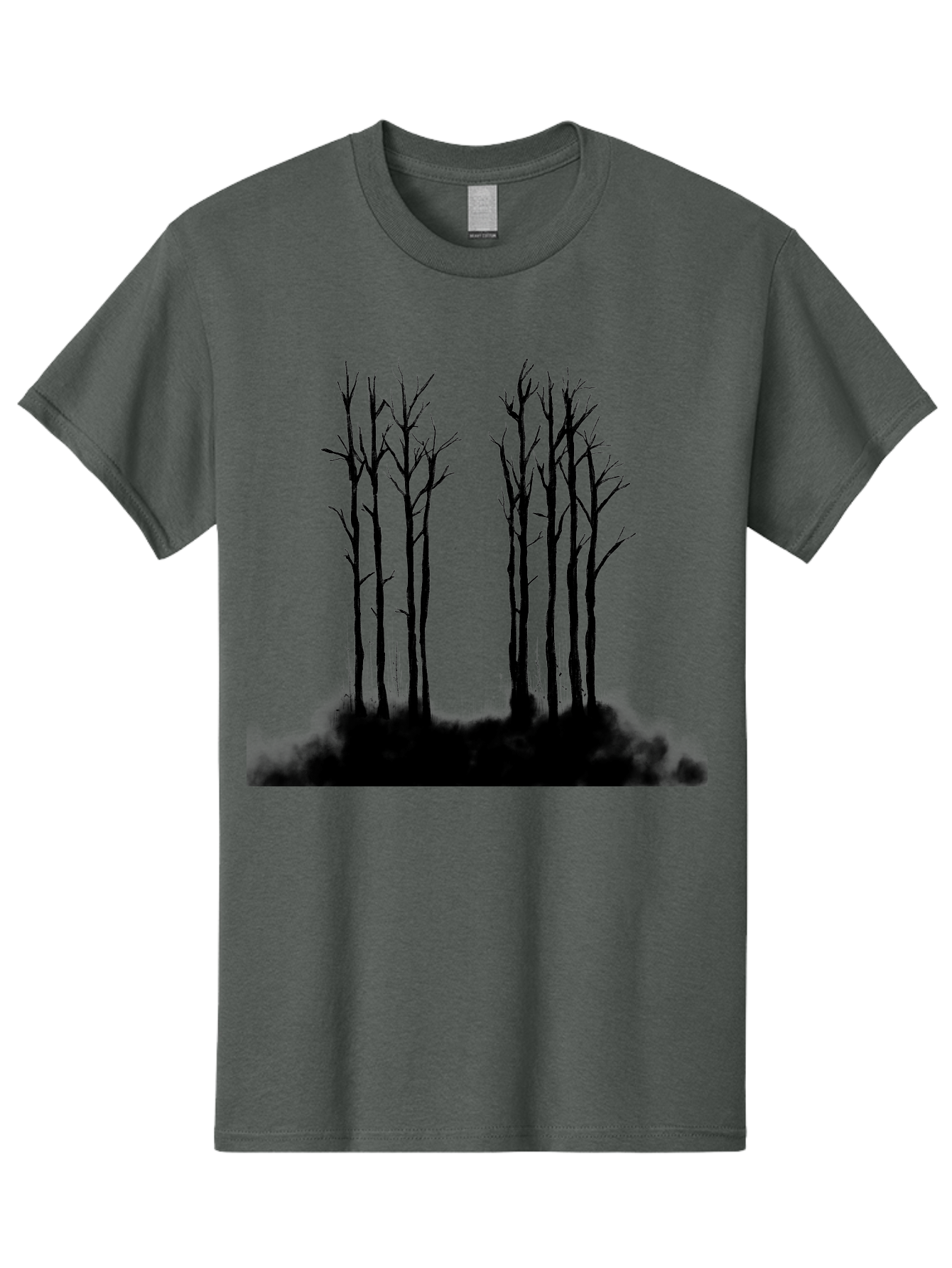 Bare-Trees-1 Men'S Graphic Tee, 100% Cotton, Comfortable Casual Summer Wear, Machine Washable, Bare Trees, Silhouette Art, Black Trees, Leafless Branches, Minimalist Design, Eerie Atmosphere, Dramatic Shadows Aac292 25