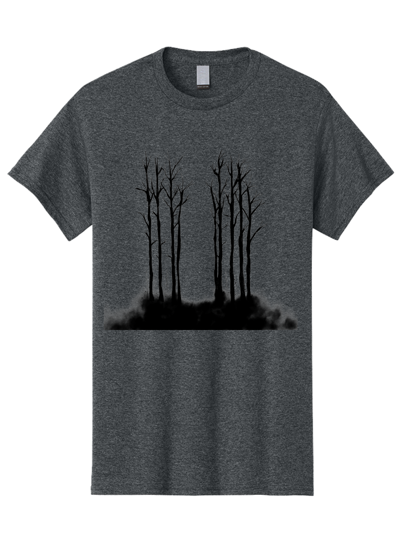 Bare-Trees-1 Men'S Graphic Tee, 100% Cotton, Comfortable Casual Summer Wear, Machine Washable, Bare Trees, Silhouette Art, Black Trees, Leafless Branches, Minimalist Design, Eerie Atmosphere, Dramatic Shadows Aac292 29
