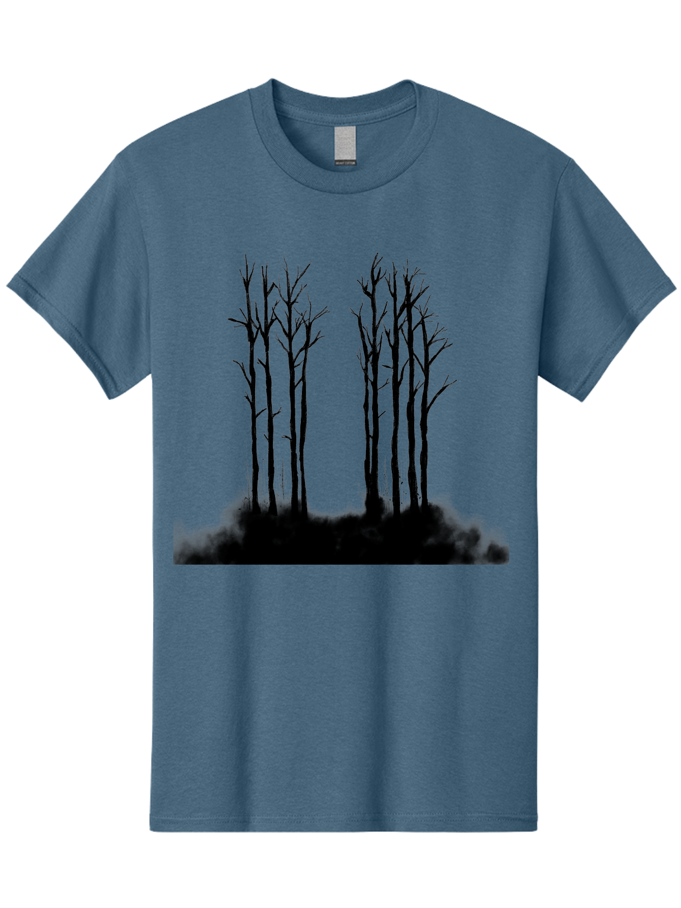 Bare-Trees-1 Men'S Graphic Tee, 100% Cotton, Comfortable Casual Summer Wear, Machine Washable, Bare Trees, Silhouette Art, Black Trees, Leafless Branches, Minimalist Design, Eerie Atmosphere, Dramatic Shadows Aac292 17