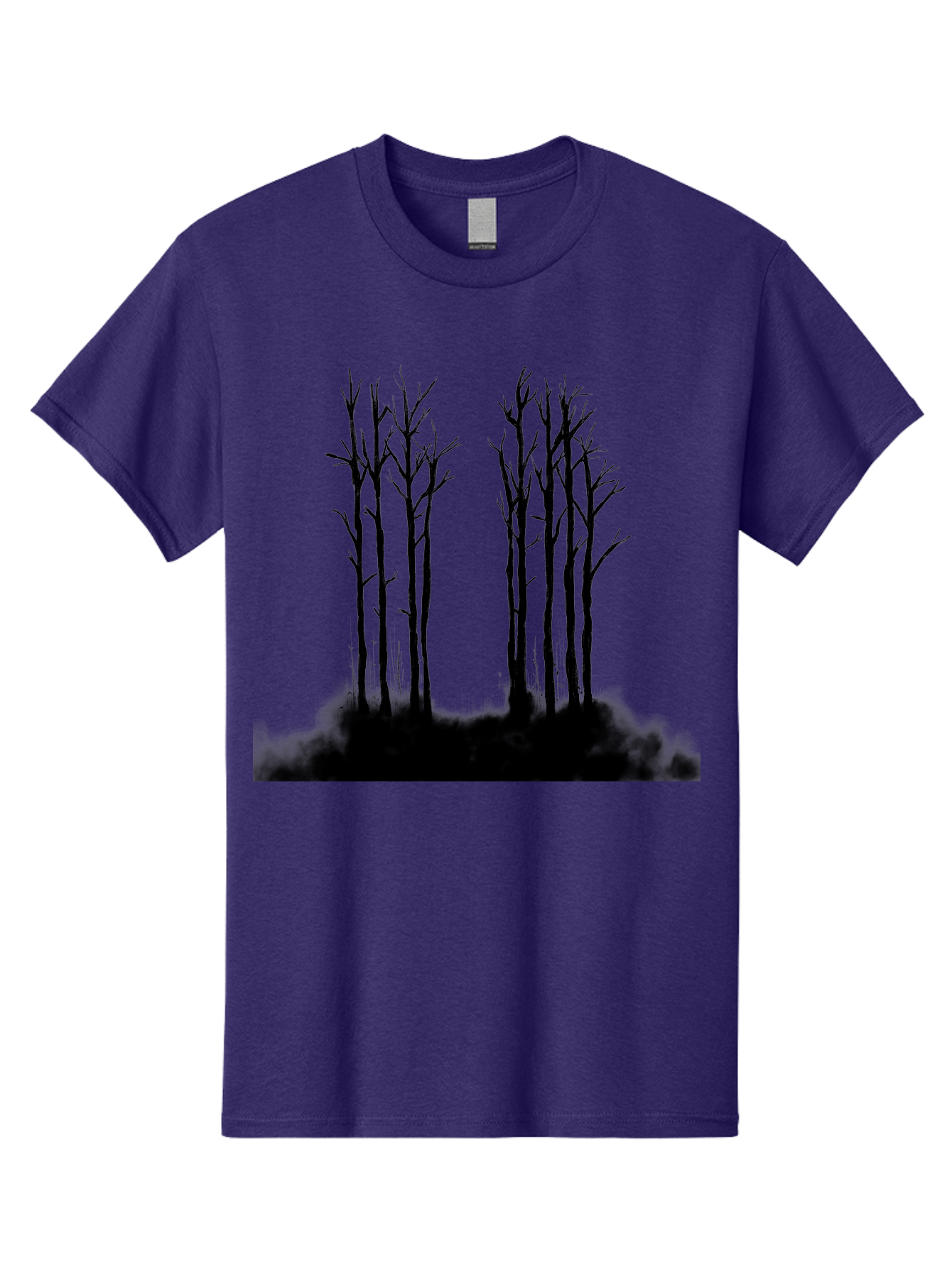 Bare-Trees-1 Men'S Graphic Tee, 100% Cotton, Comfortable Casual Summer Wear, Machine Washable, Bare Trees, Silhouette Art, Black Trees, Leafless Branches, Minimalist Design, Eerie Atmosphere, Dramatic Shadows Aac292 11