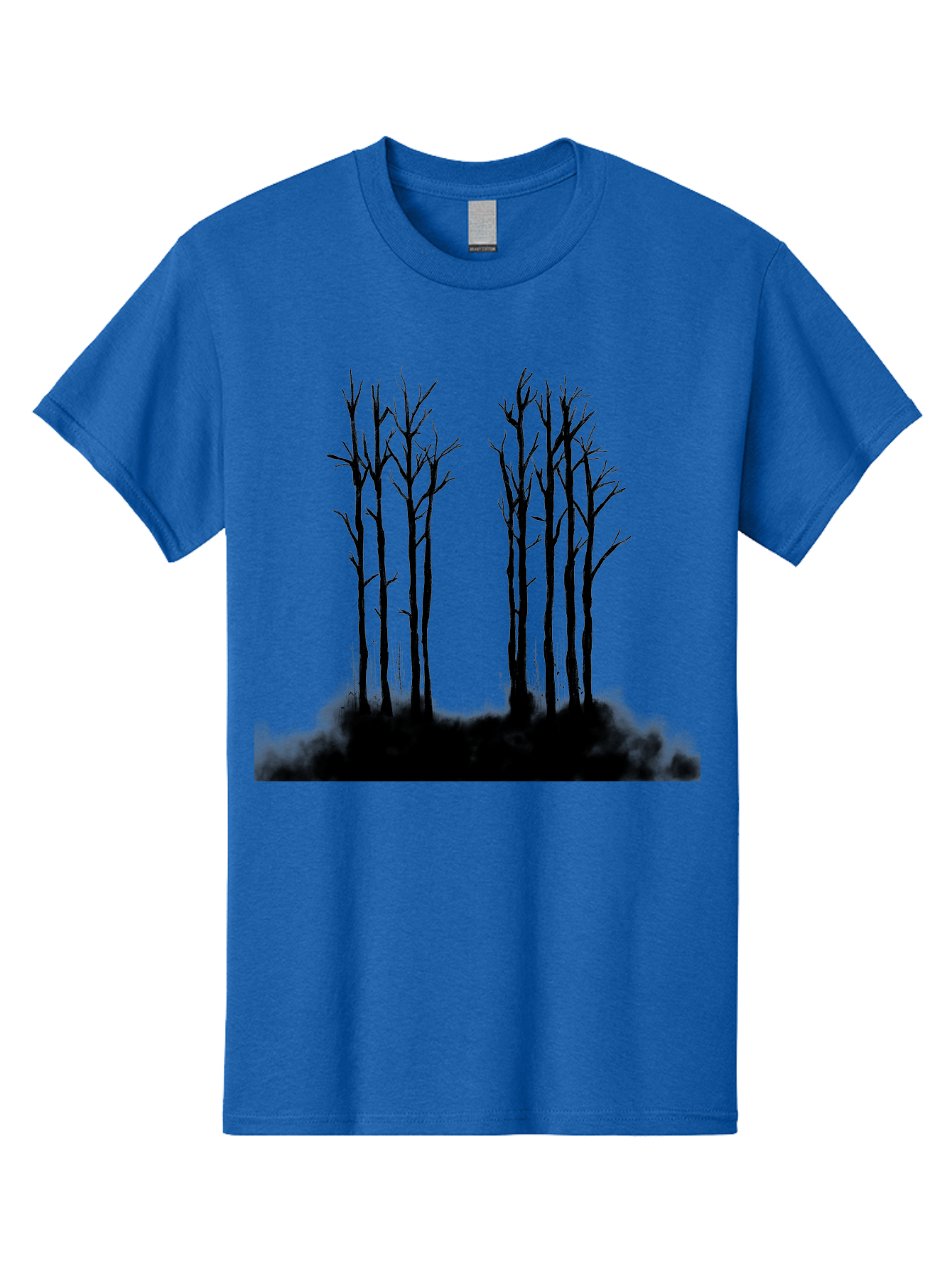 Bare-Trees-1 Men'S Graphic Tee, 100% Cotton, Comfortable Casual Summer Wear, Machine Washable, Bare Trees, Silhouette Art, Black Trees, Leafless Branches, Minimalist Design, Eerie Atmosphere, Dramatic Shadows Aac292 27