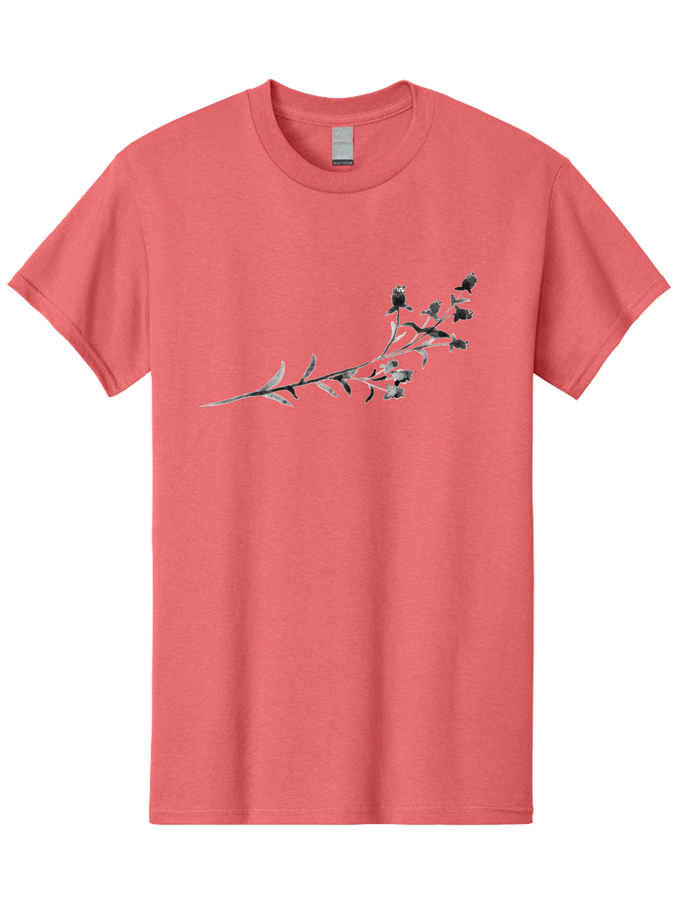 Delicate-Lavender-Sprig Men'S Graphic Tee, 100% Cotton, Comfortable Casual Summer Wear, Machine Washable, Delicate Flowers, Slender Stem, Botanical Illustration, Floral Design, Purple Blooms, Leafy Foliage, Artistic Rendering, Digital Art Aac303 27