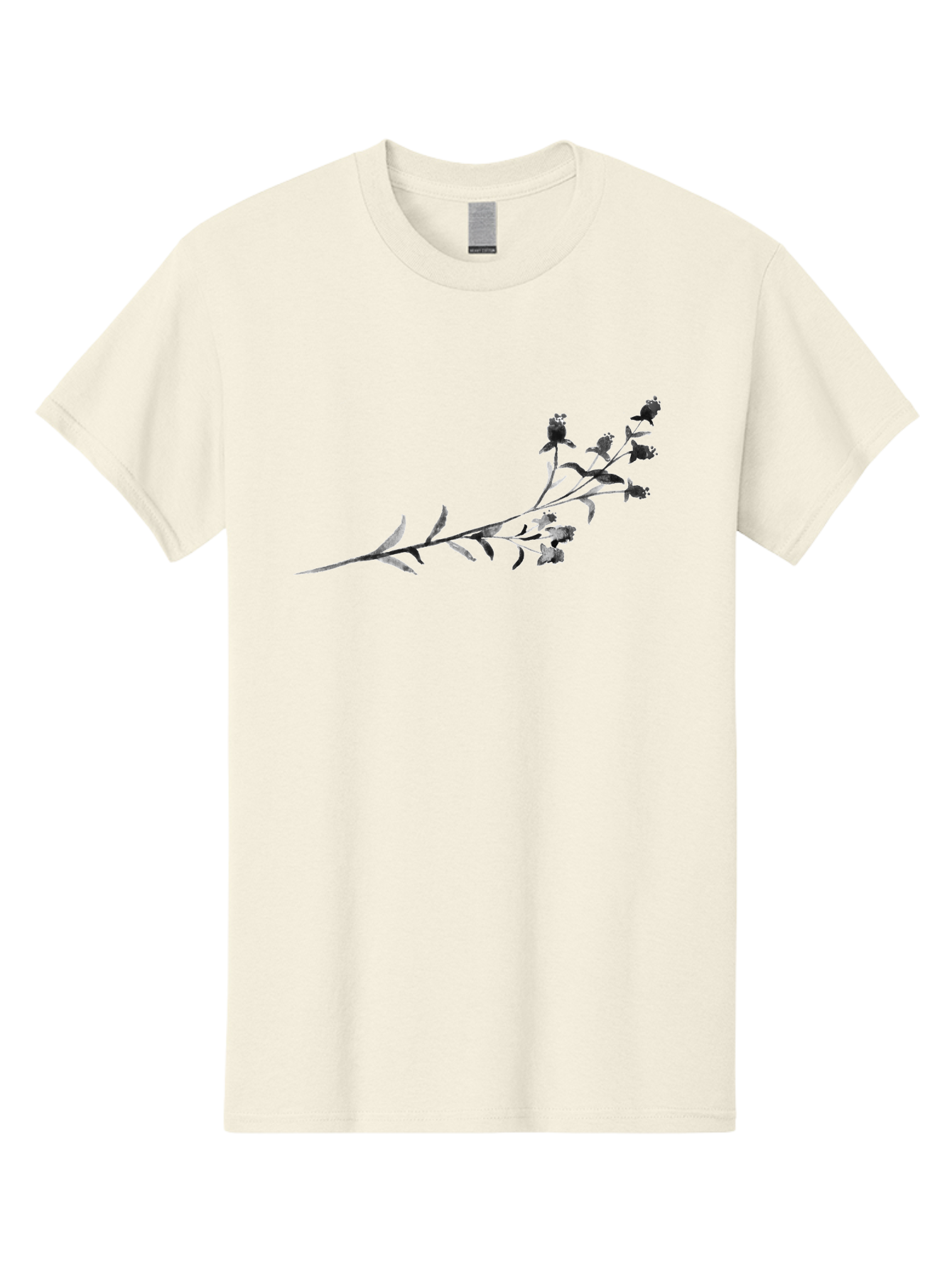 Delicate-Lavender-Sprig Men'S Graphic Tee, 100% Cotton, Comfortable Casual Summer Wear, Machine Washable, Delicate Flowers, Slender Stem, Botanical Illustration, Floral Design, Purple Blooms, Leafy Foliage, Artistic Rendering, Digital Art Aac303 11