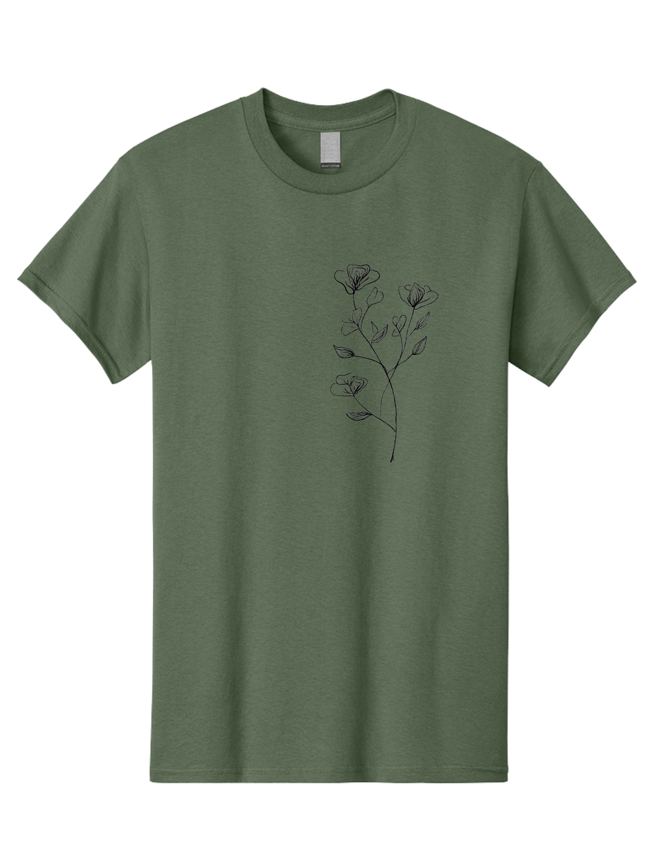 Flowers Men'S Graphic Tee, 100% Cotton, Comfortable Casual Summer Wear, Machine Washable, Simple Flowers, Line Art, Minimalist Design, Botanical Illustration, Delicate Petals, Elegant Stem, Artistic Expression, Floral Art Aac313 15