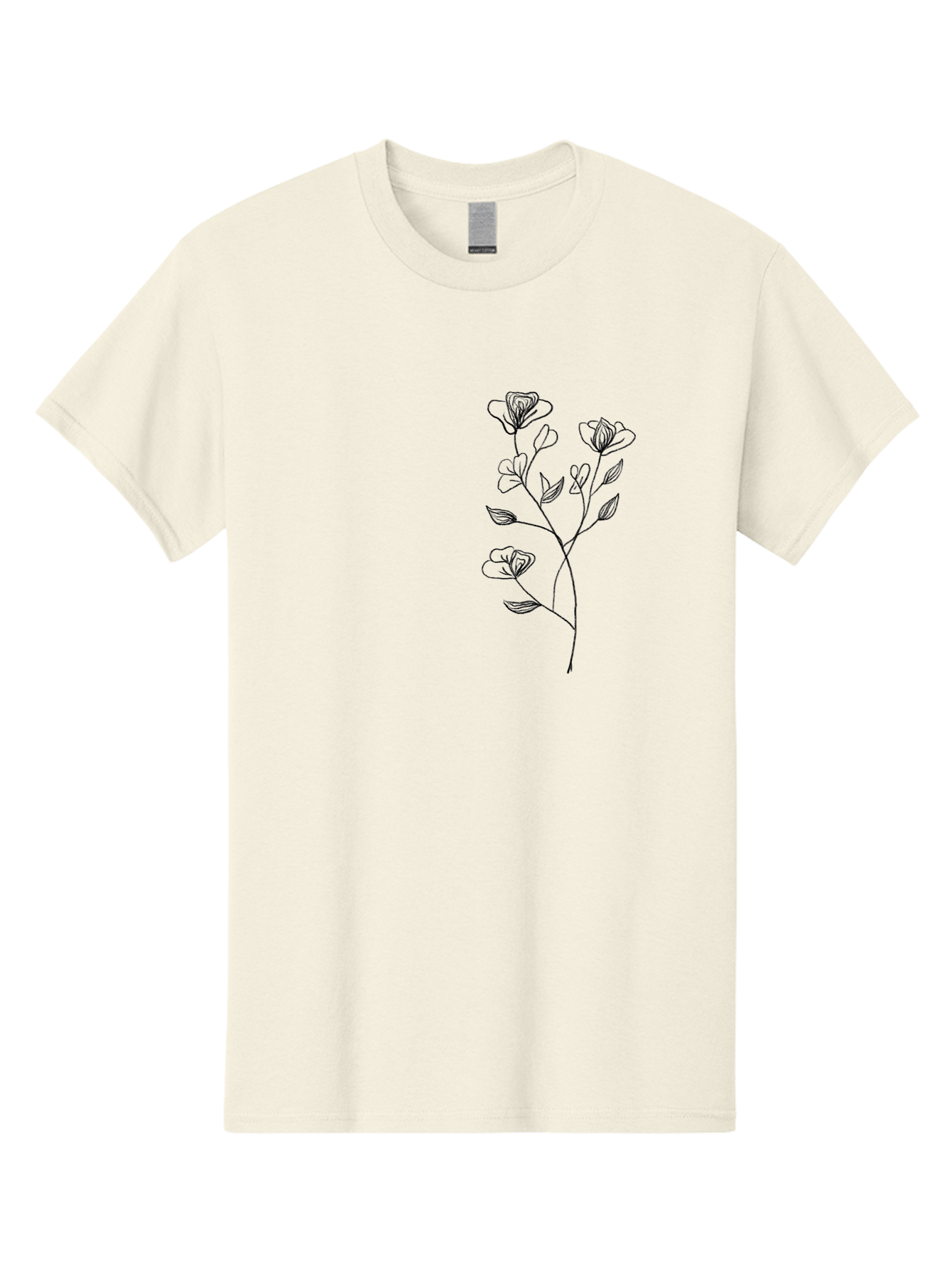 Flowers Men'S Graphic Tee, 100% Cotton, Comfortable Casual Summer Wear, Machine Washable, Simple Flowers, Line Art, Minimalist Design, Botanical Illustration, Delicate Petals, Elegant Stem, Artistic Expression, Floral Art Aac313 19