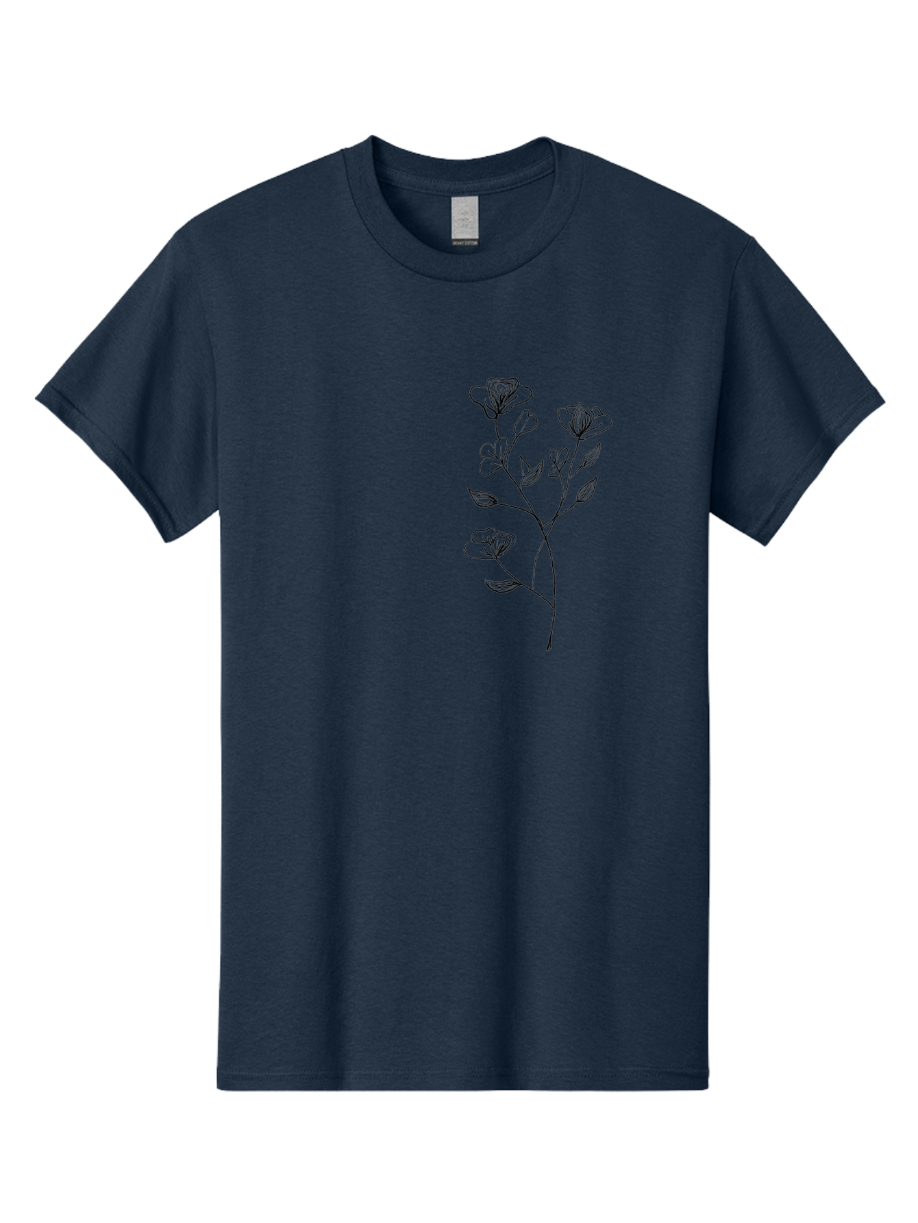 Flowers Men'S Graphic Tee, 100% Cotton, Comfortable Casual Summer Wear, Machine Washable, Simple Flowers, Line Art, Minimalist Design, Botanical Illustration, Delicate Petals, Elegant Stem, Artistic Expression, Floral Art Aac313 9