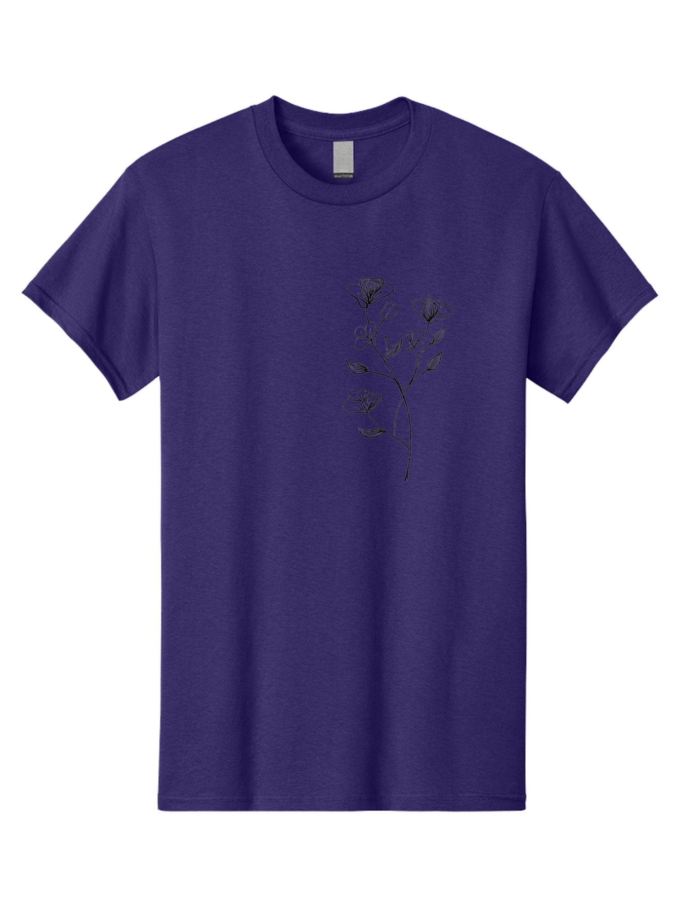 Flowers Men'S Graphic Tee, 100% Cotton, Comfortable Casual Summer Wear, Machine Washable, Simple Flowers, Line Art, Minimalist Design, Botanical Illustration, Delicate Petals, Elegant Stem, Artistic Expression, Floral Art Aac313 29