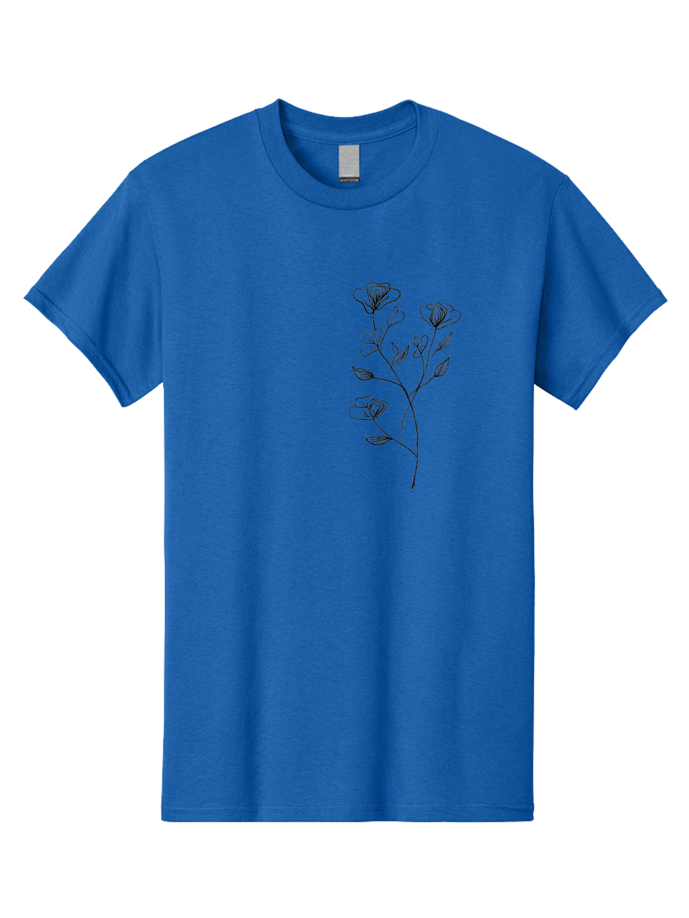 Flowers Men'S Graphic Tee, 100% Cotton, Comfortable Casual Summer Wear, Machine Washable, Simple Flowers, Line Art, Minimalist Design, Botanical Illustration, Delicate Petals, Elegant Stem, Artistic Expression, Floral Art Aac313 5